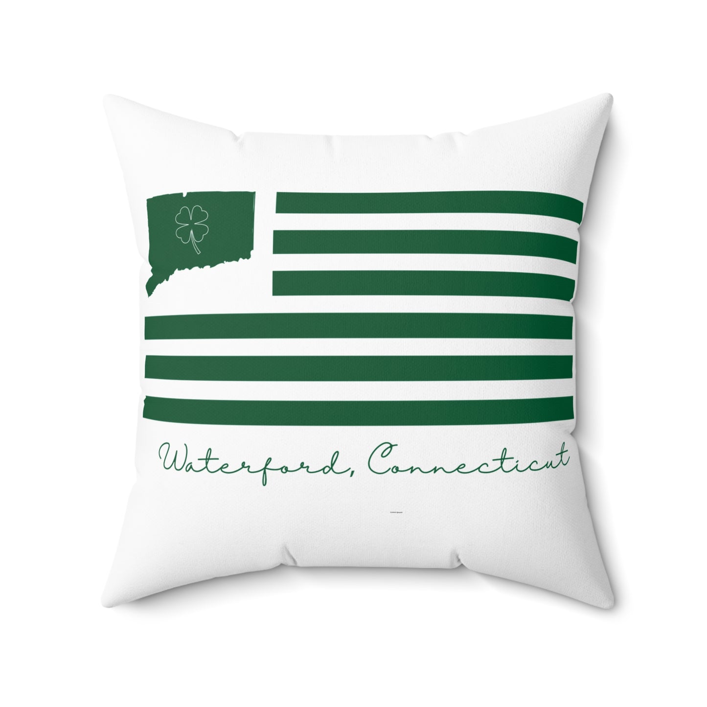 Waterford Connecticut St. Patrick’s Day Flag Spun Polyester Square Pillow