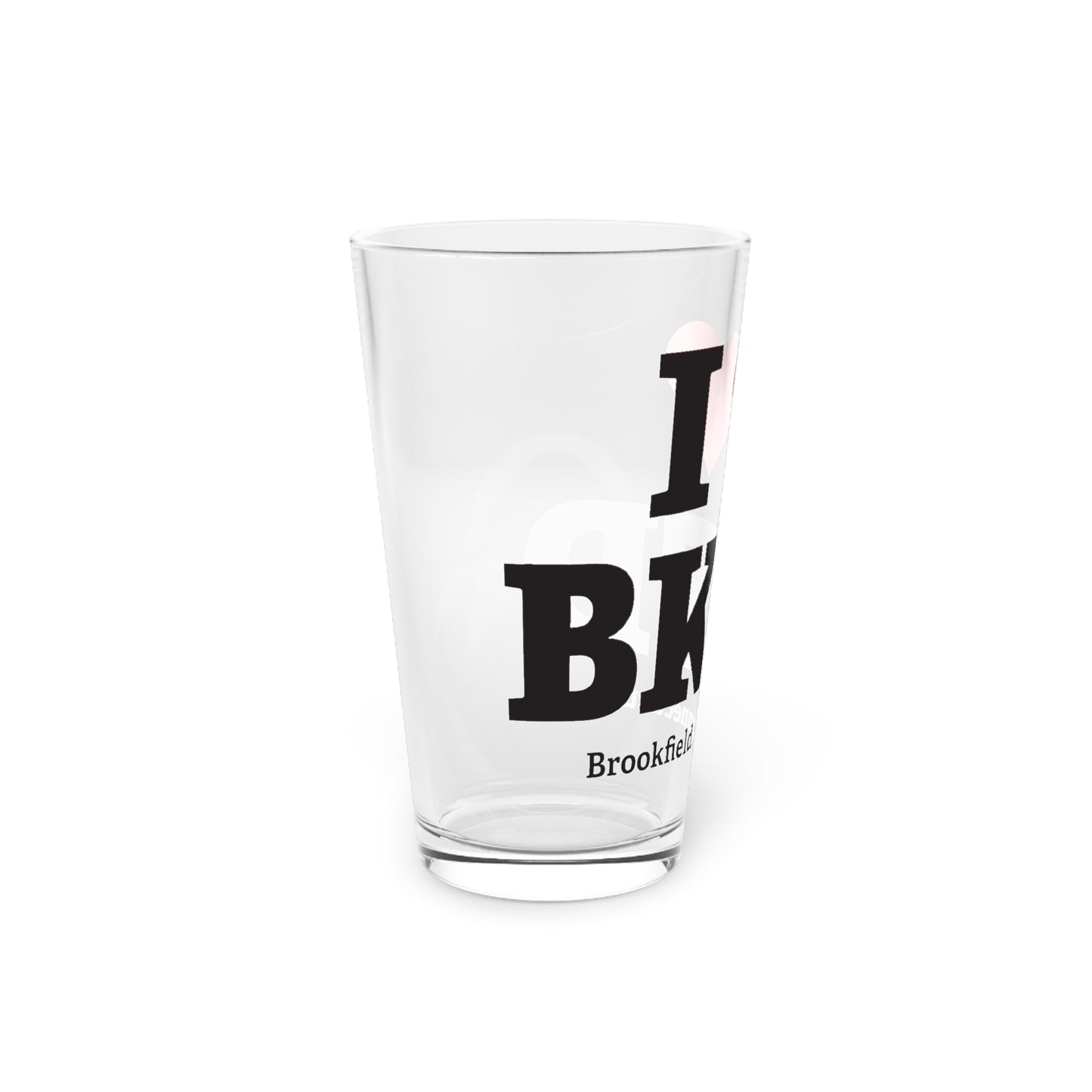 I Heart BKFD Pint Glass, 16oz