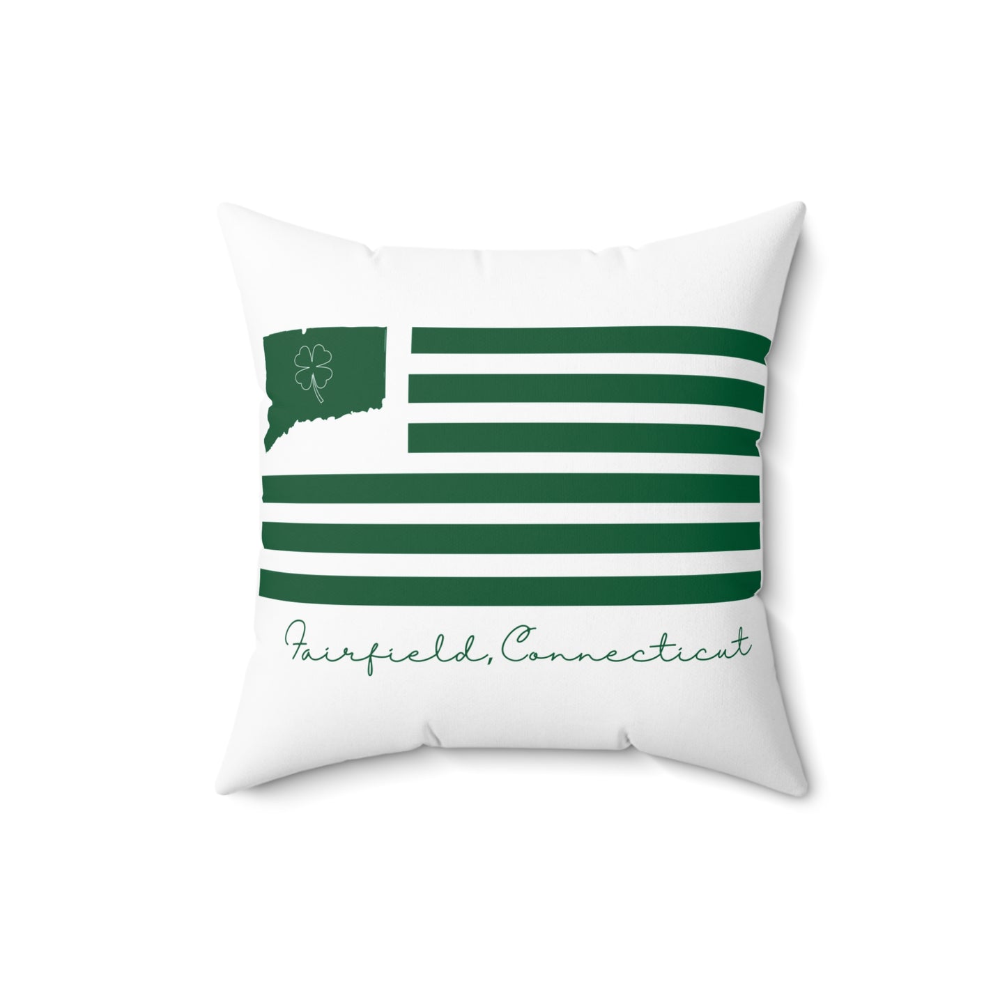 Fairfield Connecticut St Patrick’s Day Flag Spun Polyester Square Pillow