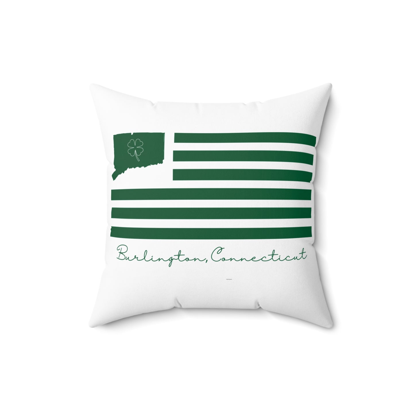 Burlington Connecticut St. Patrick’s Day Flag Spun Polyester Square Pillow