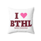 I Heart BTHL Spun Polyester Square Pillow