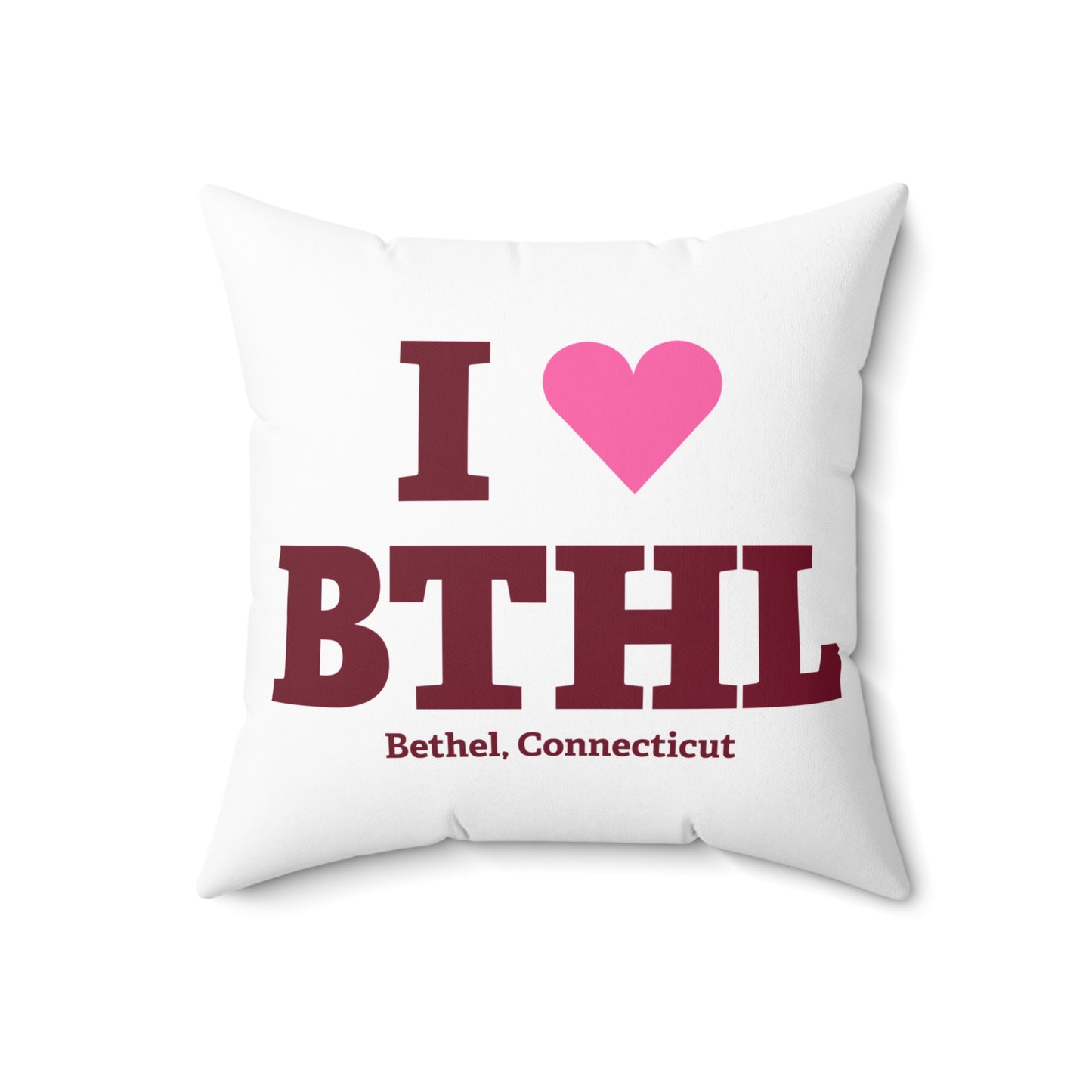 I Heart BTHL Spun Polyester Square Pillow