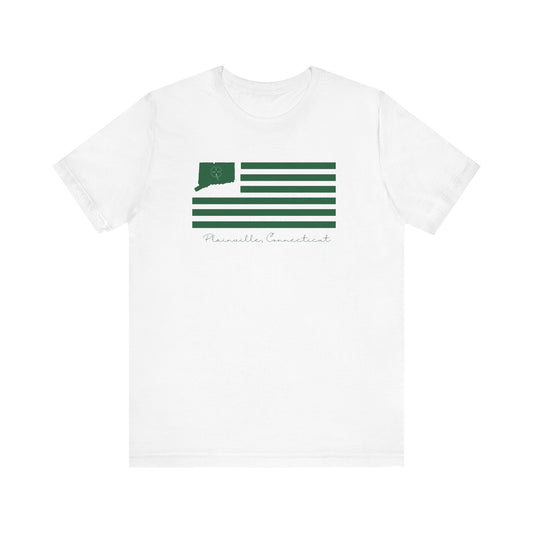 Plainville Connecticut St Patrick’s Day Flag Unisex Jersey Short Sleeve T-Shirt