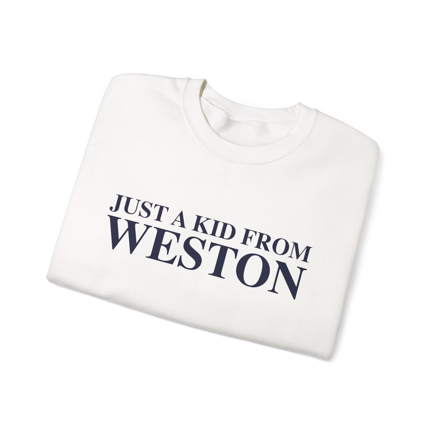 Just a kid from Weston Unisex Heavy Blend™ Crewneck Sweatshirt