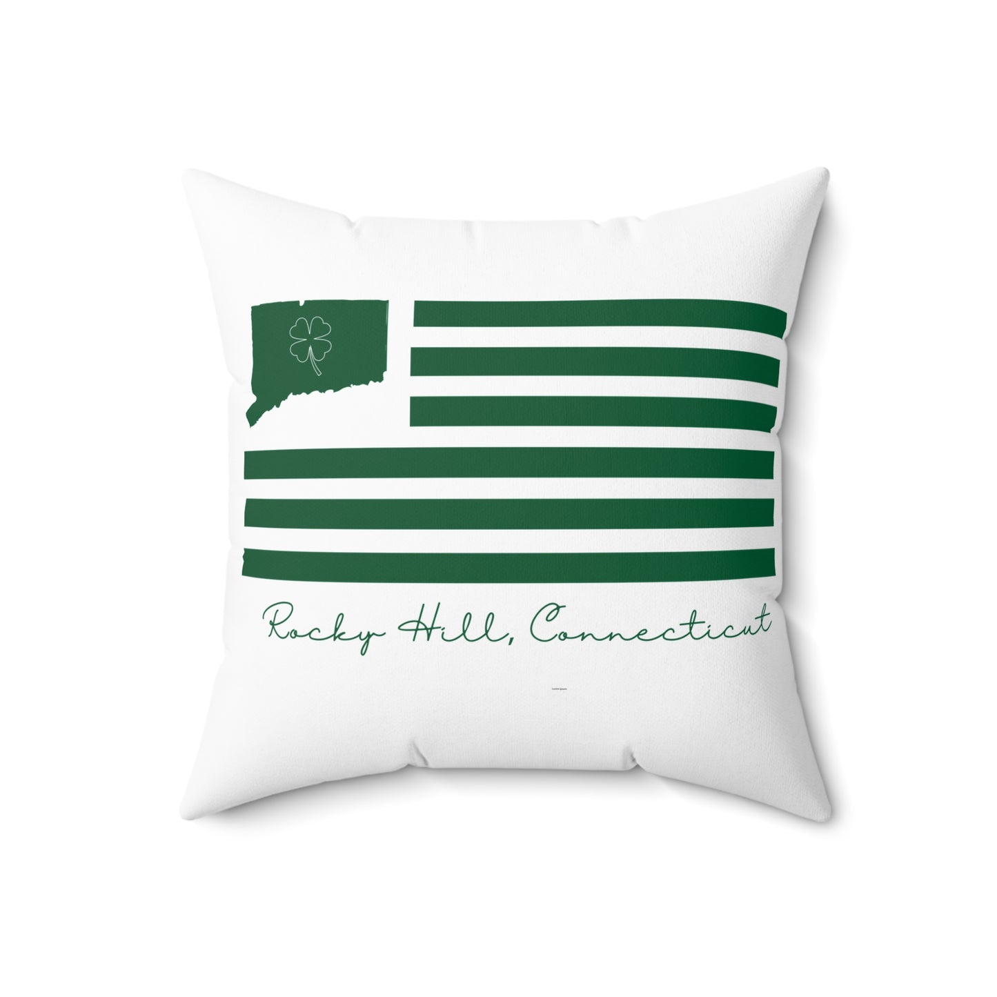 Rocky Hill Connecticut St. Patrick’s Day Flag Spun Polyester Square Pillow