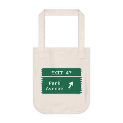 Vintage Merritt Parkway Exit 47 Sign Organic Canvas Tote Bag
