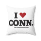 I Heart CONN. Spun Polyester Square Pillow