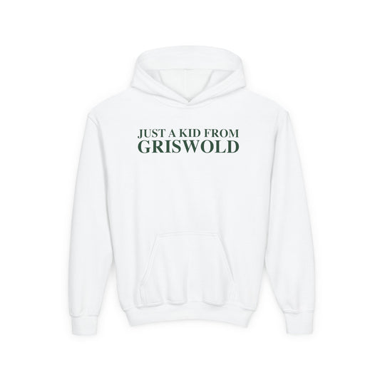 Just a kid from Griswold Youth Heavy Blend Hooded Sweatshirt