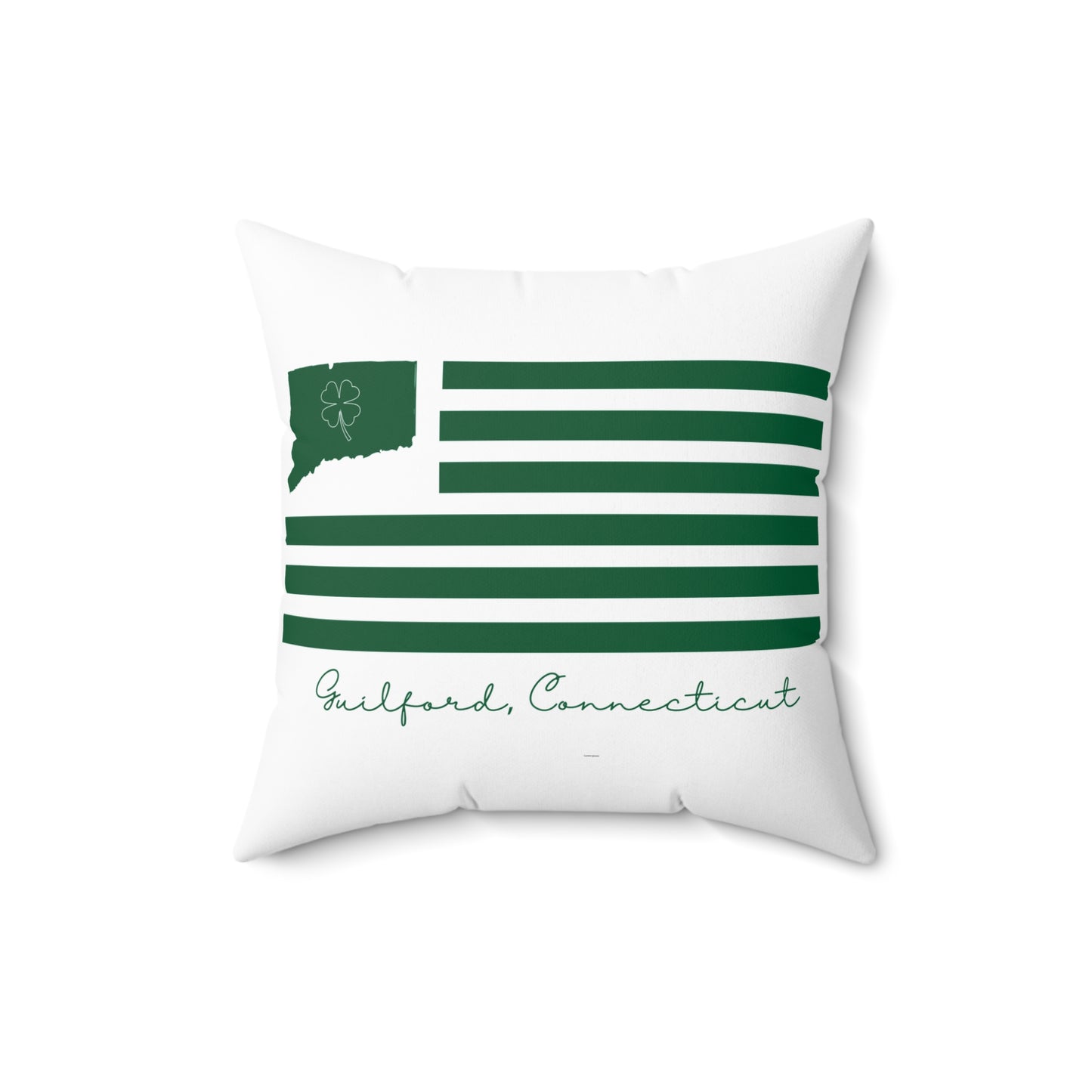 Guilford Connecticut St. Patrick’s Day Flag Spun Polyester Square Pillow