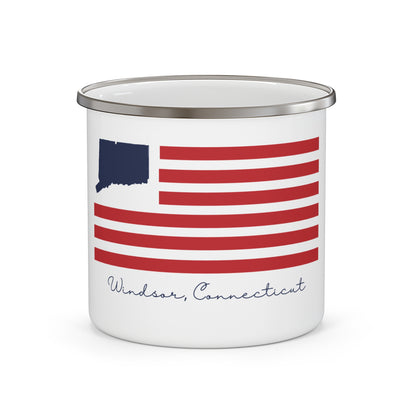 Windsor Connecticut Flag Enamel Camping Mug