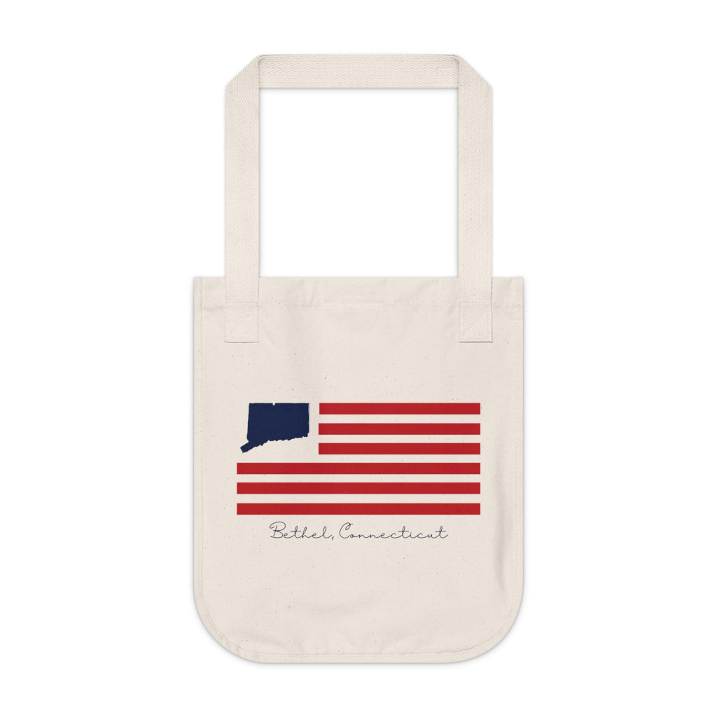 Bethel Connecticut Flag tote bag // Finding Connecticut gifts and merch // finding connecticut 