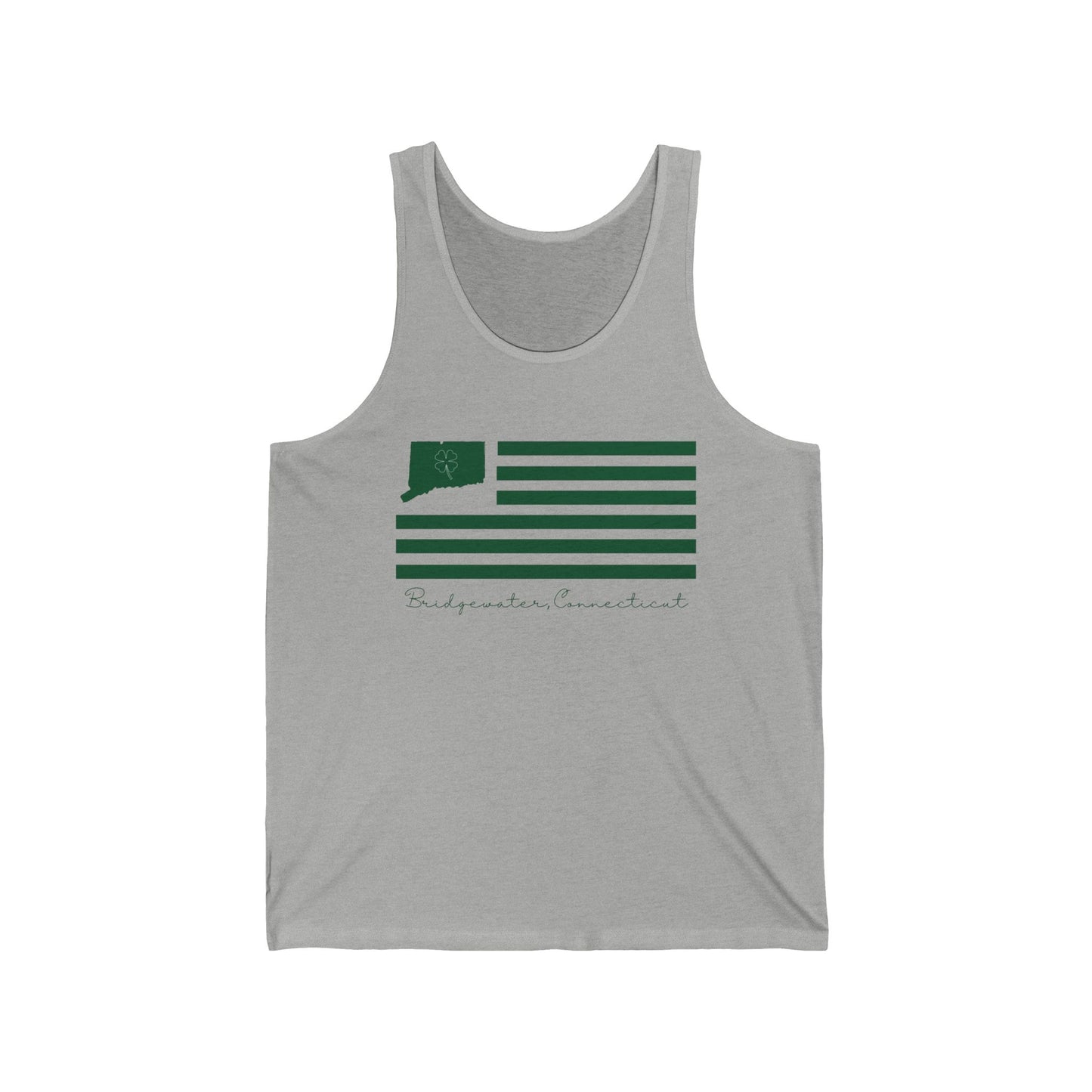 Bridgewater St. Patrick's Day flag // Bridgewater Connecticut unisex tank top shirt // finding connecticut 