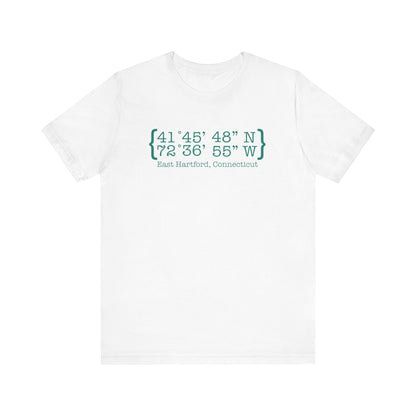 East Hartford Coordinates // East Hartford  CT unisex  t shirt // finding connecticut