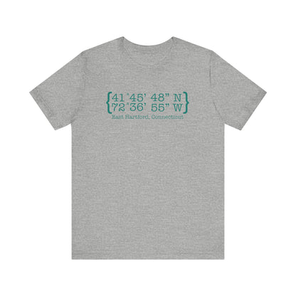 East Hartford Coordinates // East Hartford  CT unisex  t shirt // finding connecticut