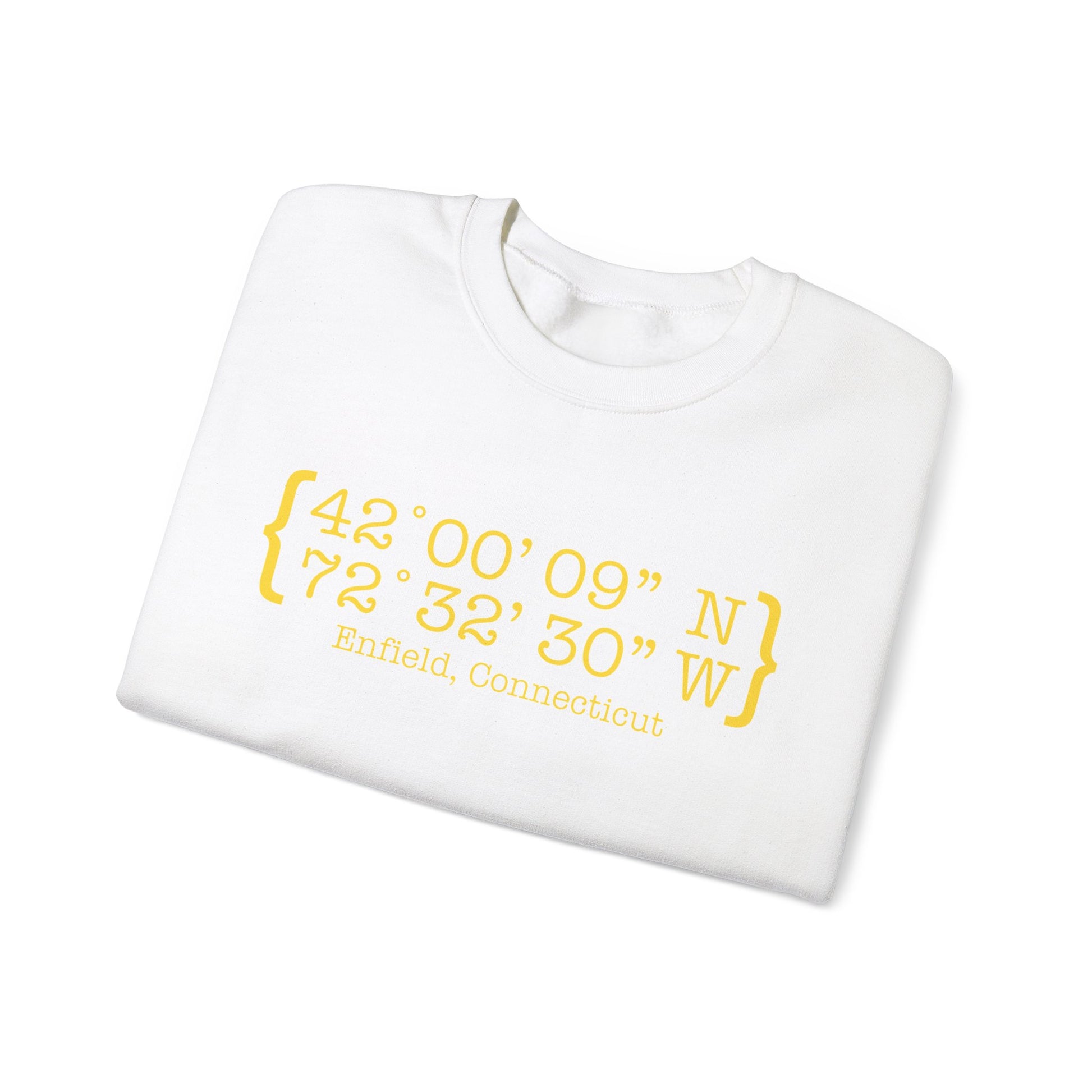 Enfield Coodinates // Enfield Connecticut  unisex sweatshirt // finding conencticut  