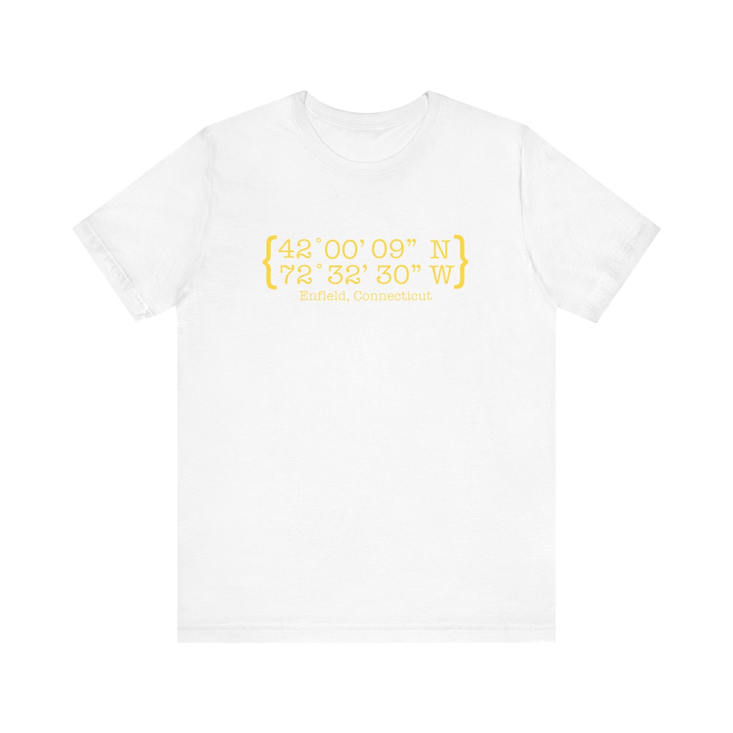 Enfield Coordinates // Enfield Connecticut unisex t shirt // finding connecticut