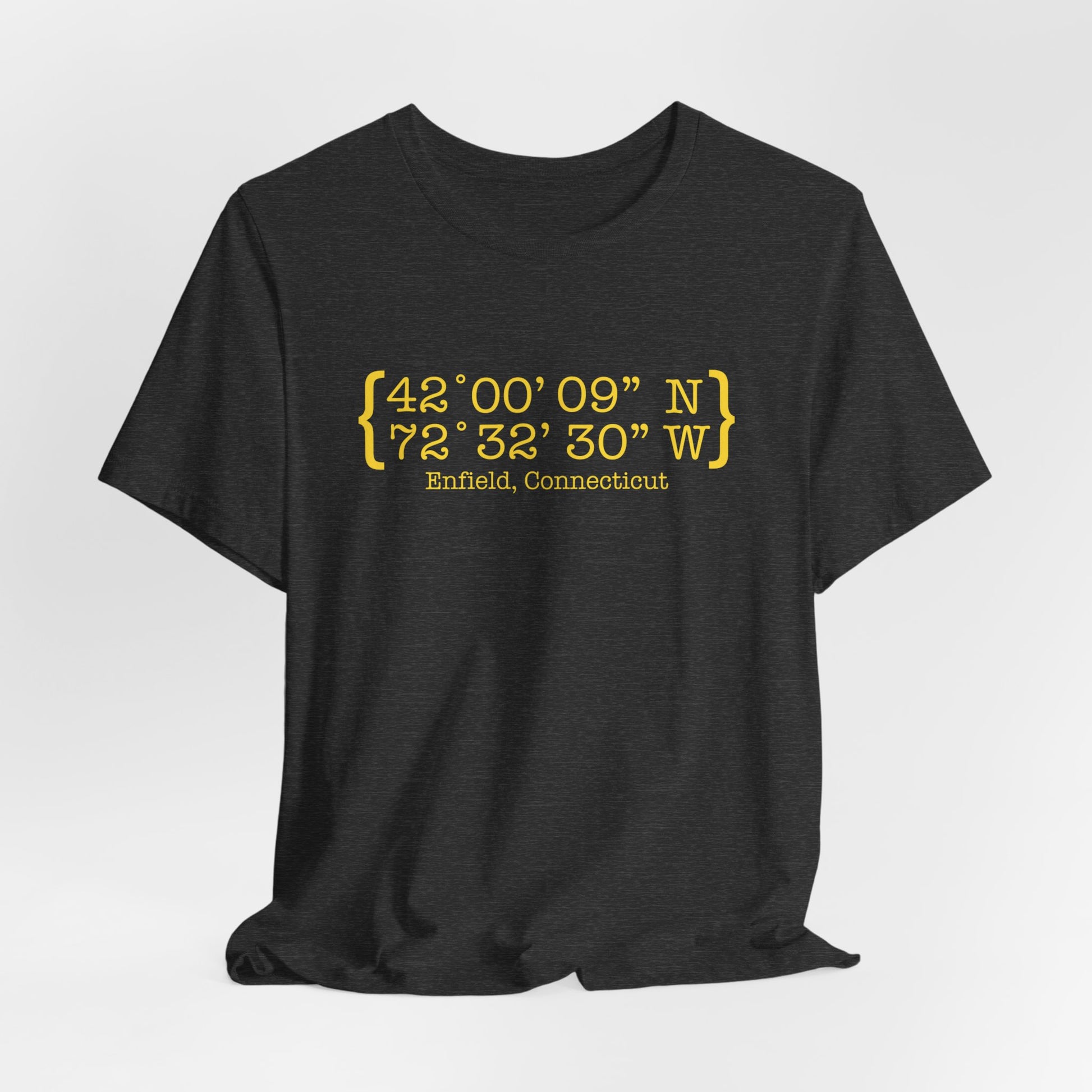 Enfield Coordinates // Enfield Connecticut unisex t shirt // finding connecticut