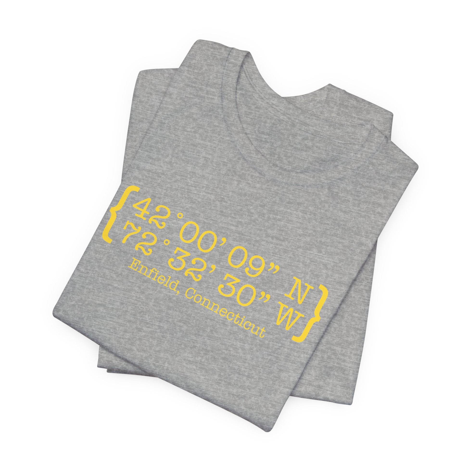 Enfield Coordinates // Enfield Connecticut unisex t shirt // finding connecticut
