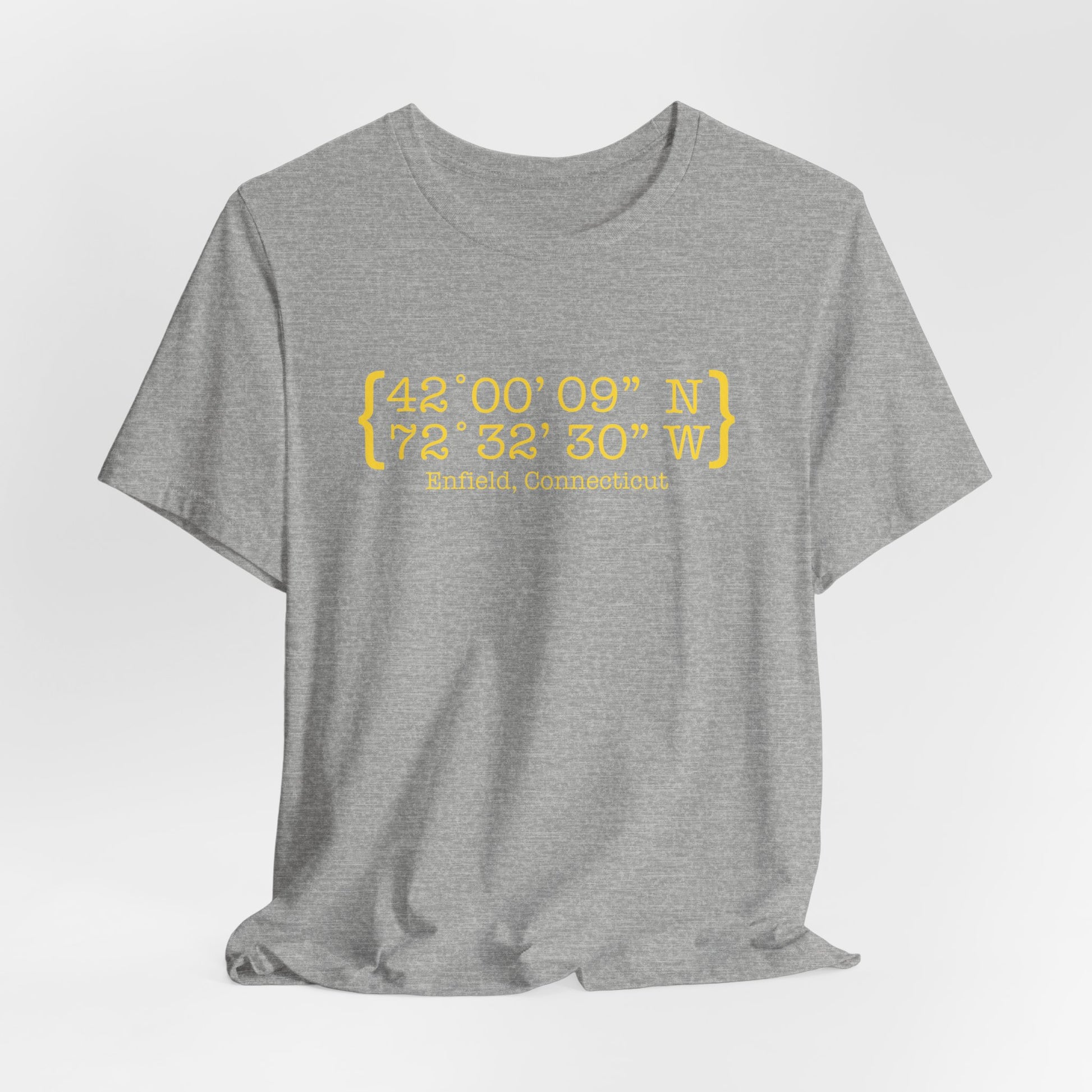 Enfield Coordinates // Enfield Connecticut unisex t shirt // finding connecticut
