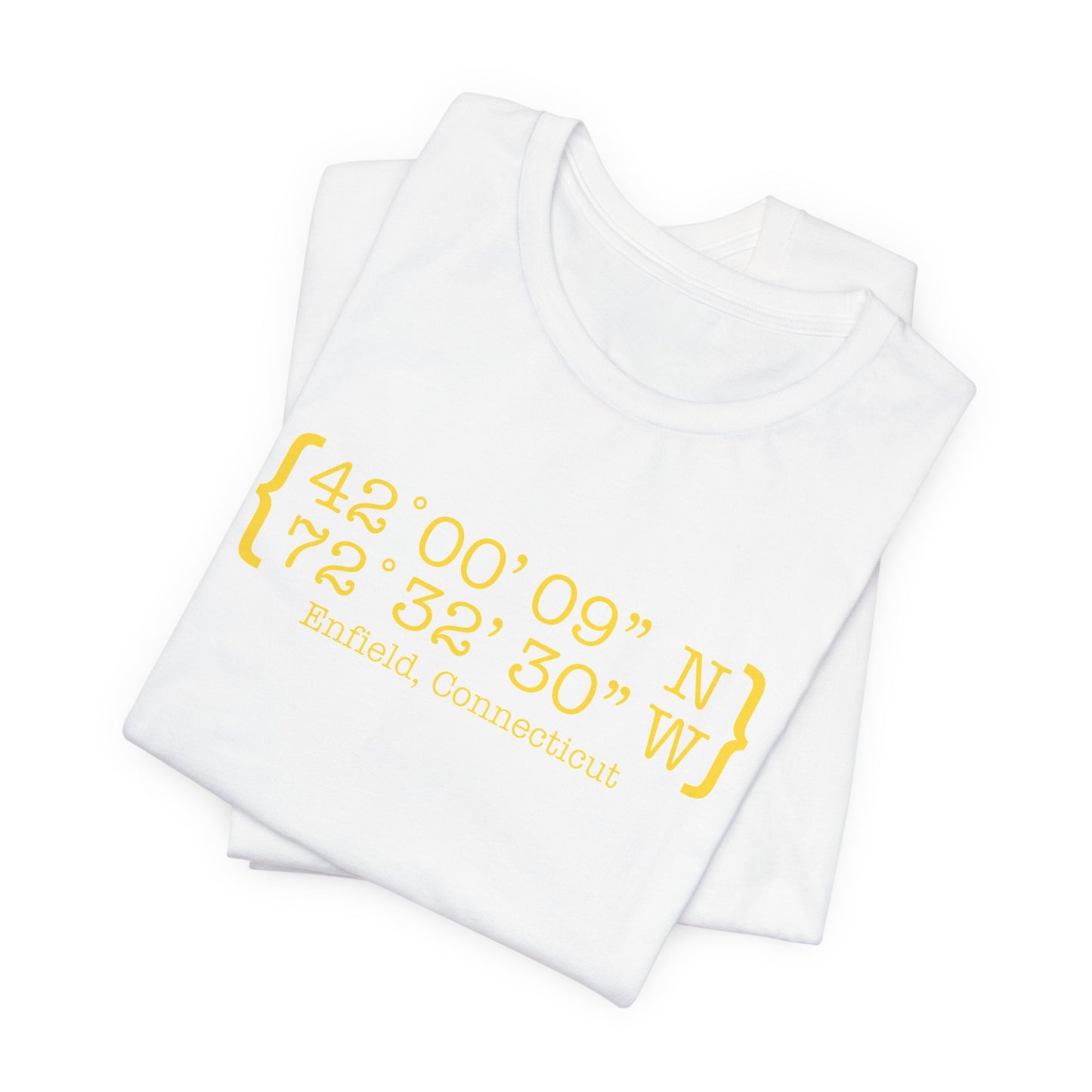  Enfield Coordinates // Enfield Connecticut unisex t shirt // finding connecticut