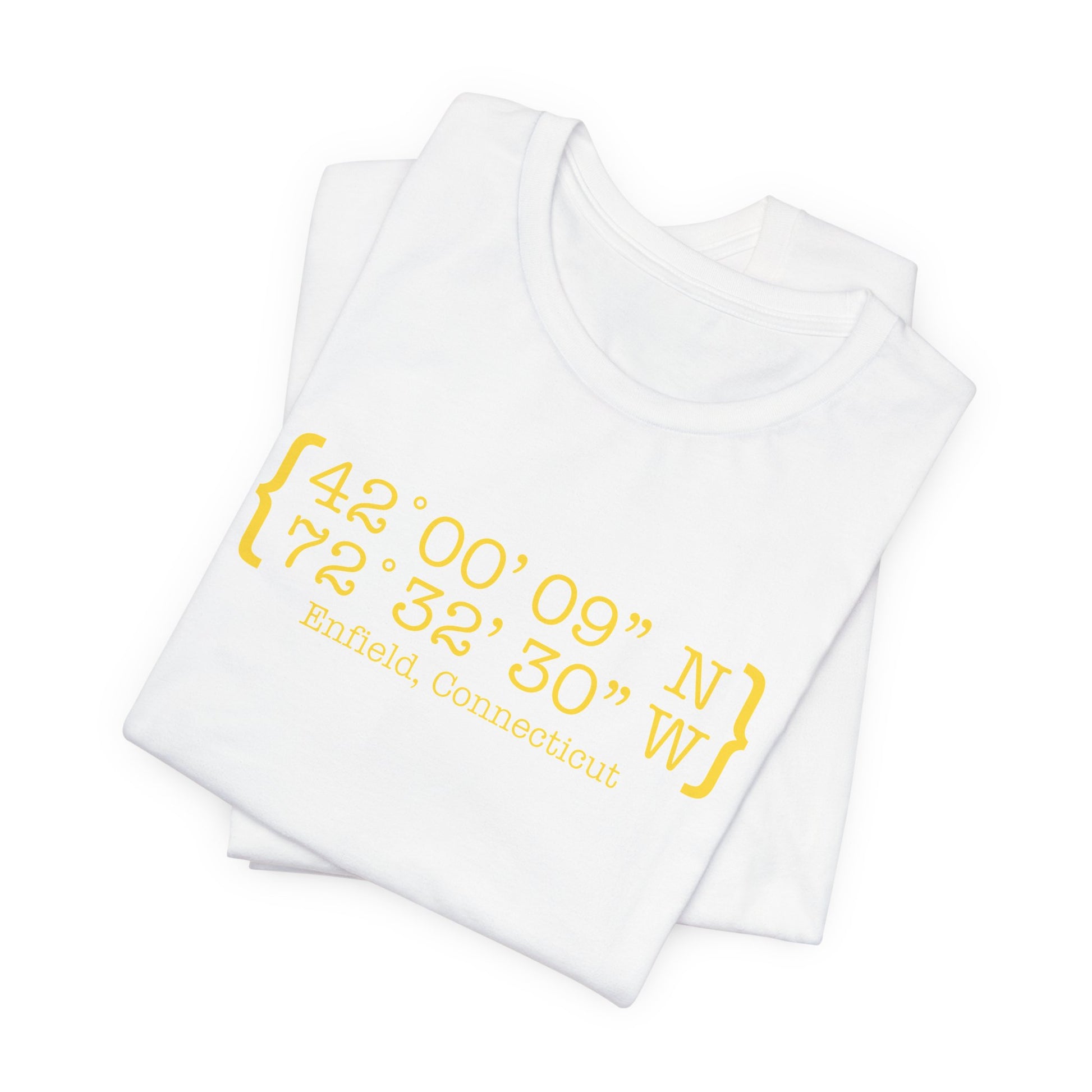  Enfield Coordinates // Enfield Connecticut unisex t shirt // finding connecticut