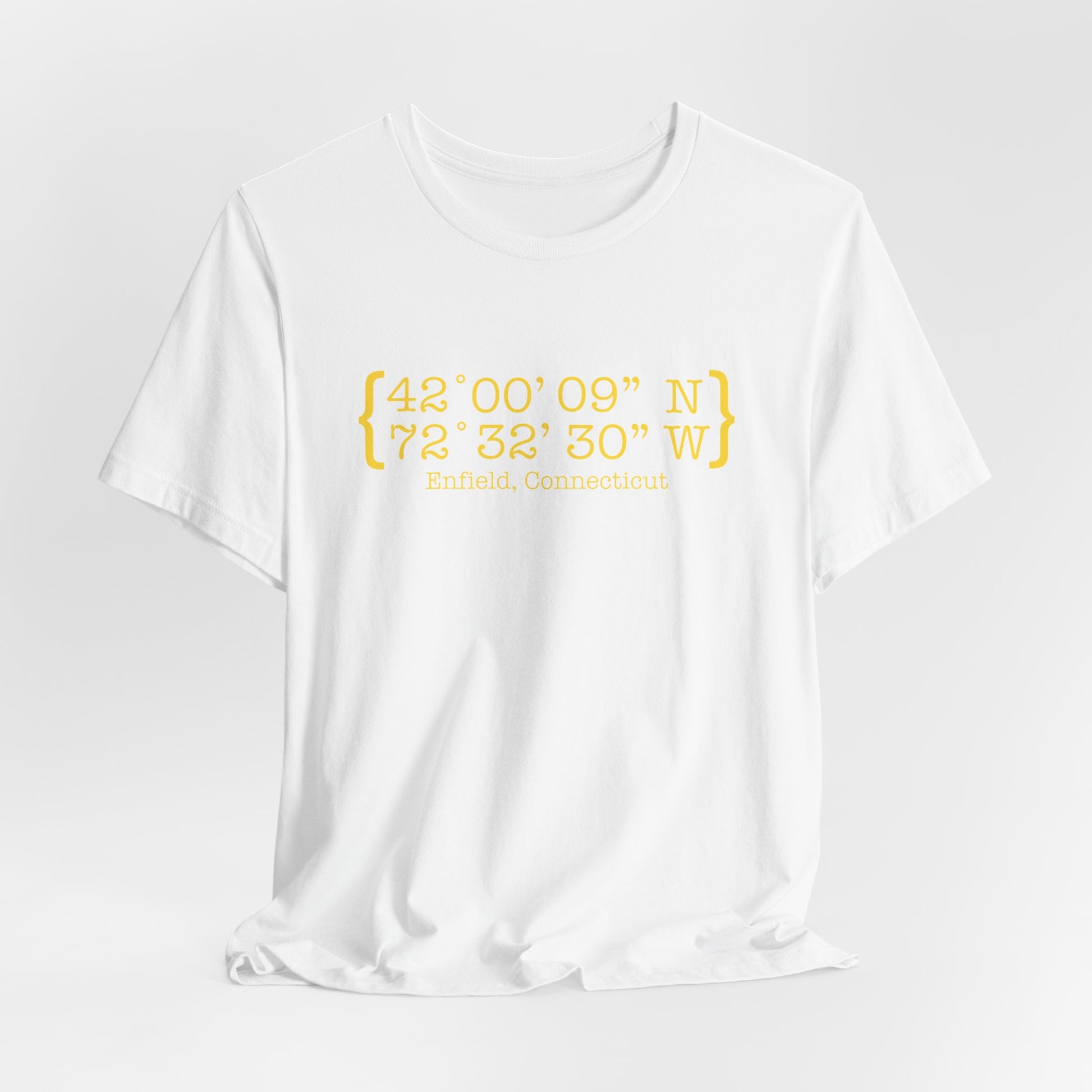 Enfield Coordinates // Enfield Connecticut unisex t shirt // finding connecticut