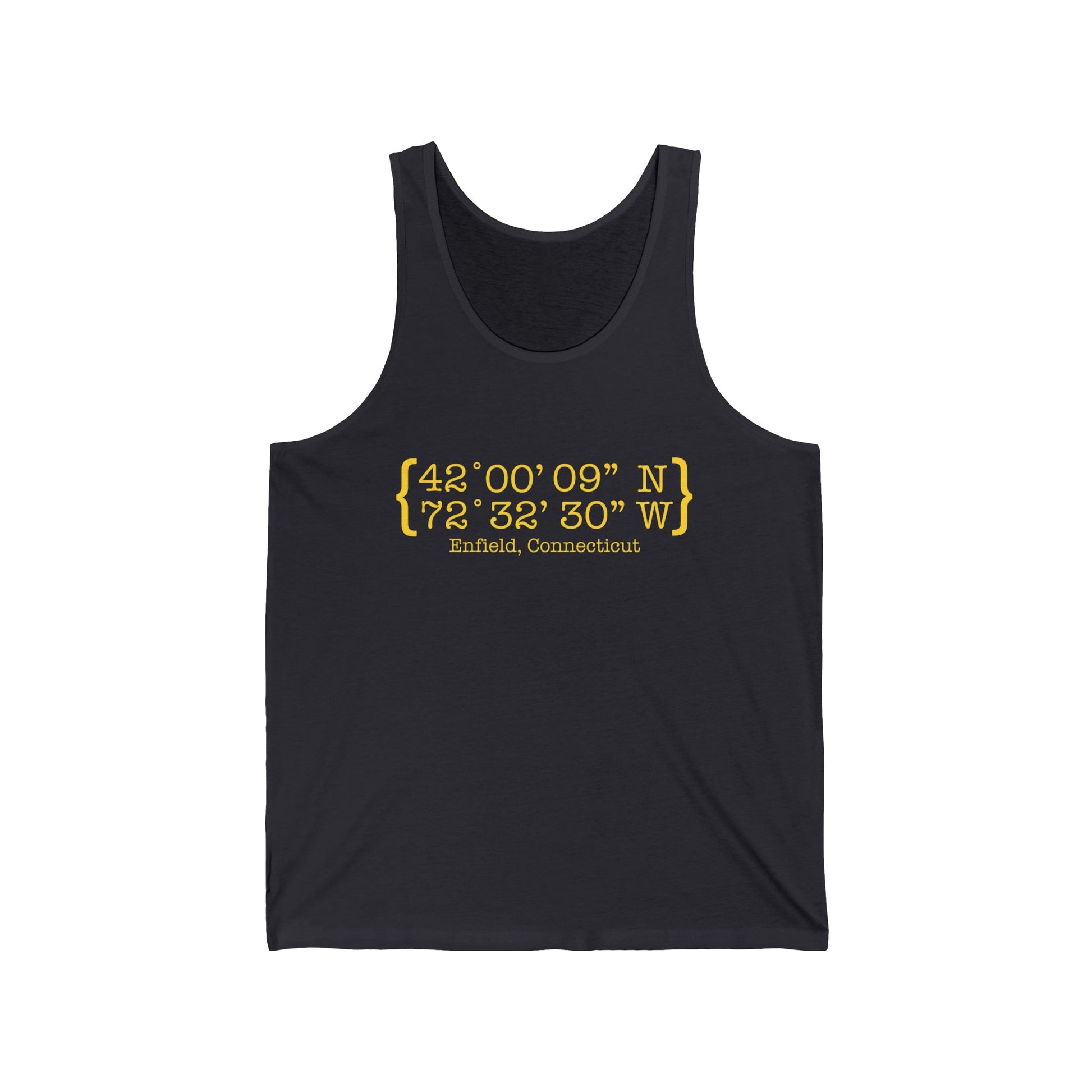 Enfield Coordinates // Enfield Connecticut unisex tank top shirt // finding connecticut 