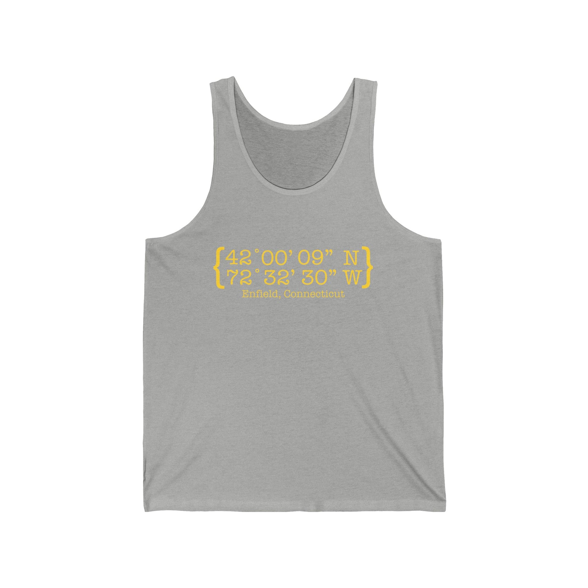Enfield Coordinates // Enfield Connecticut unisex tank top shirt // finding connecticut 