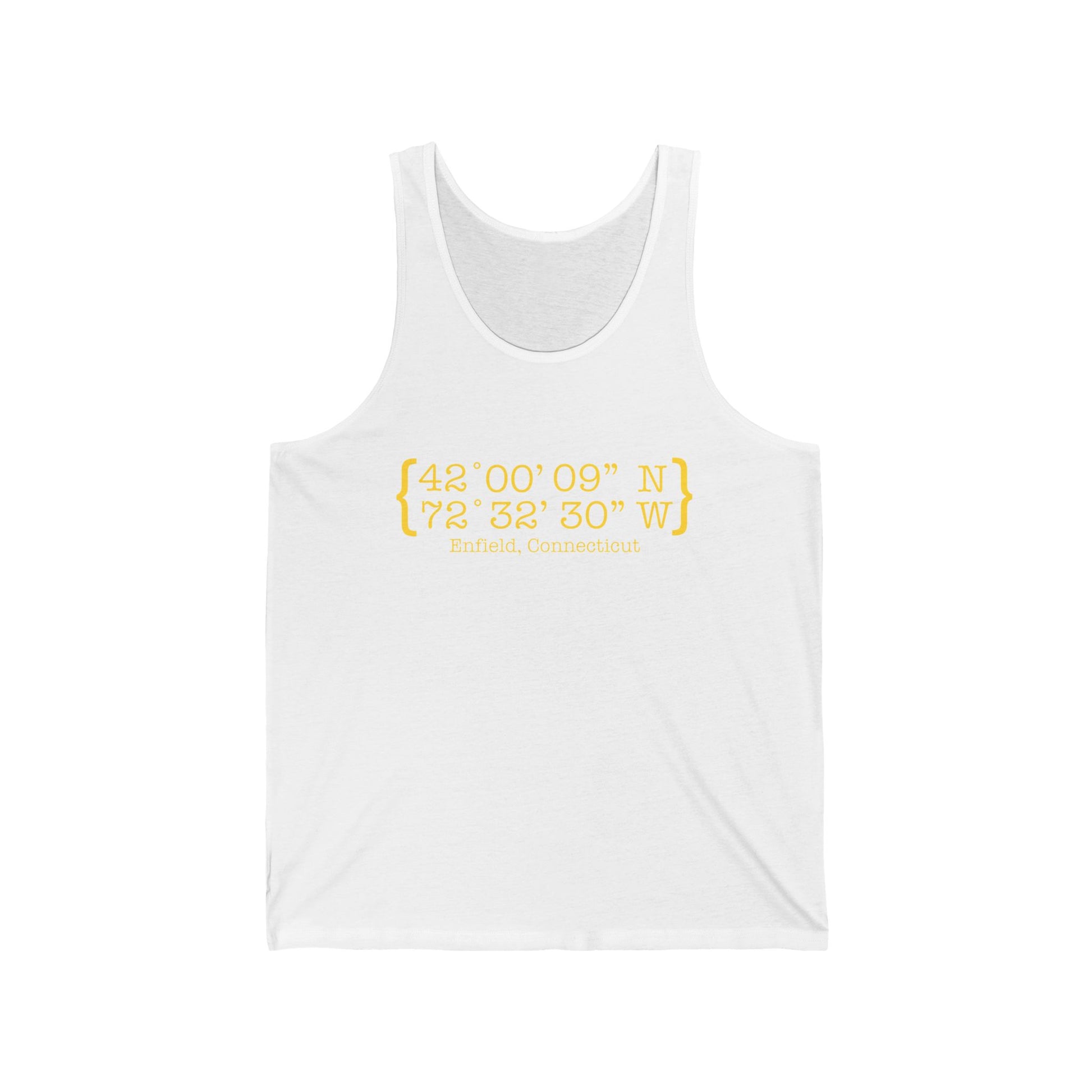 Enfield Coordinates // Enfield Connecticut unisex tank top shirt // finding connecticut 