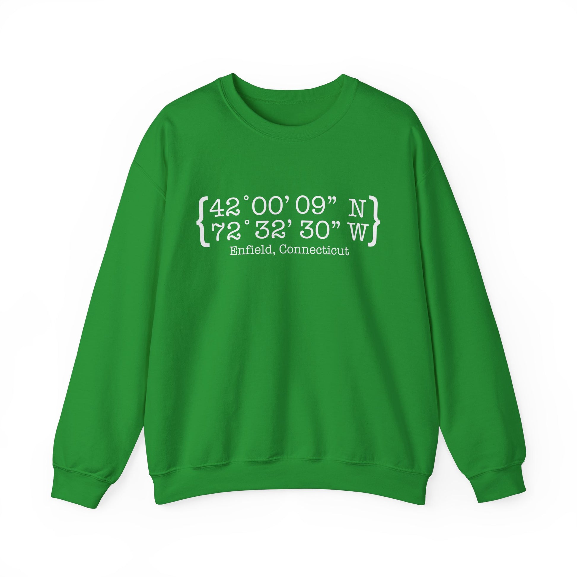 Enfield Coordinates // enfield CT unisex sweatshirt  // finding connecticut 