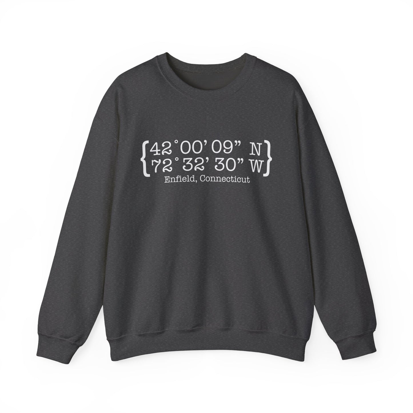 Enfield Coordinates // enfield CT unisex sweatshirt  // finding connecticut 