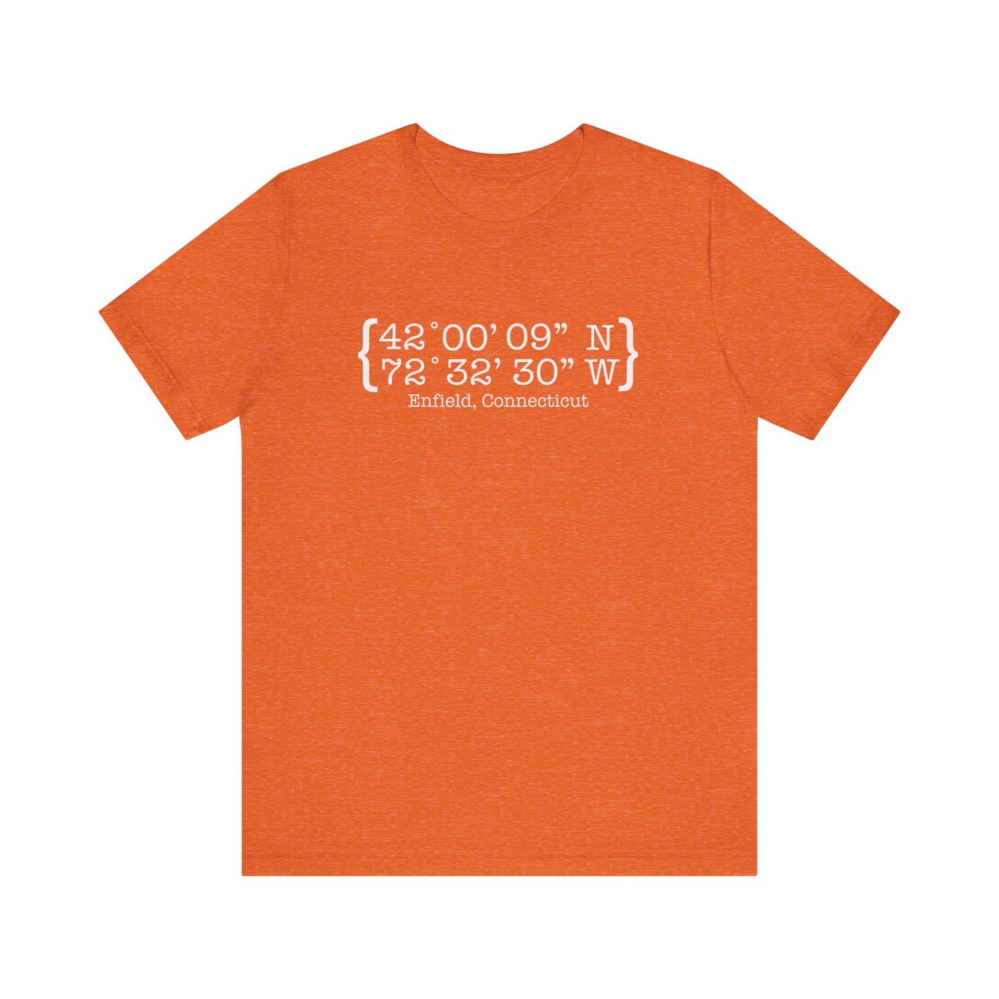 Enfield Coordinates // enfield ct unisex t shirt // finding connecticut 