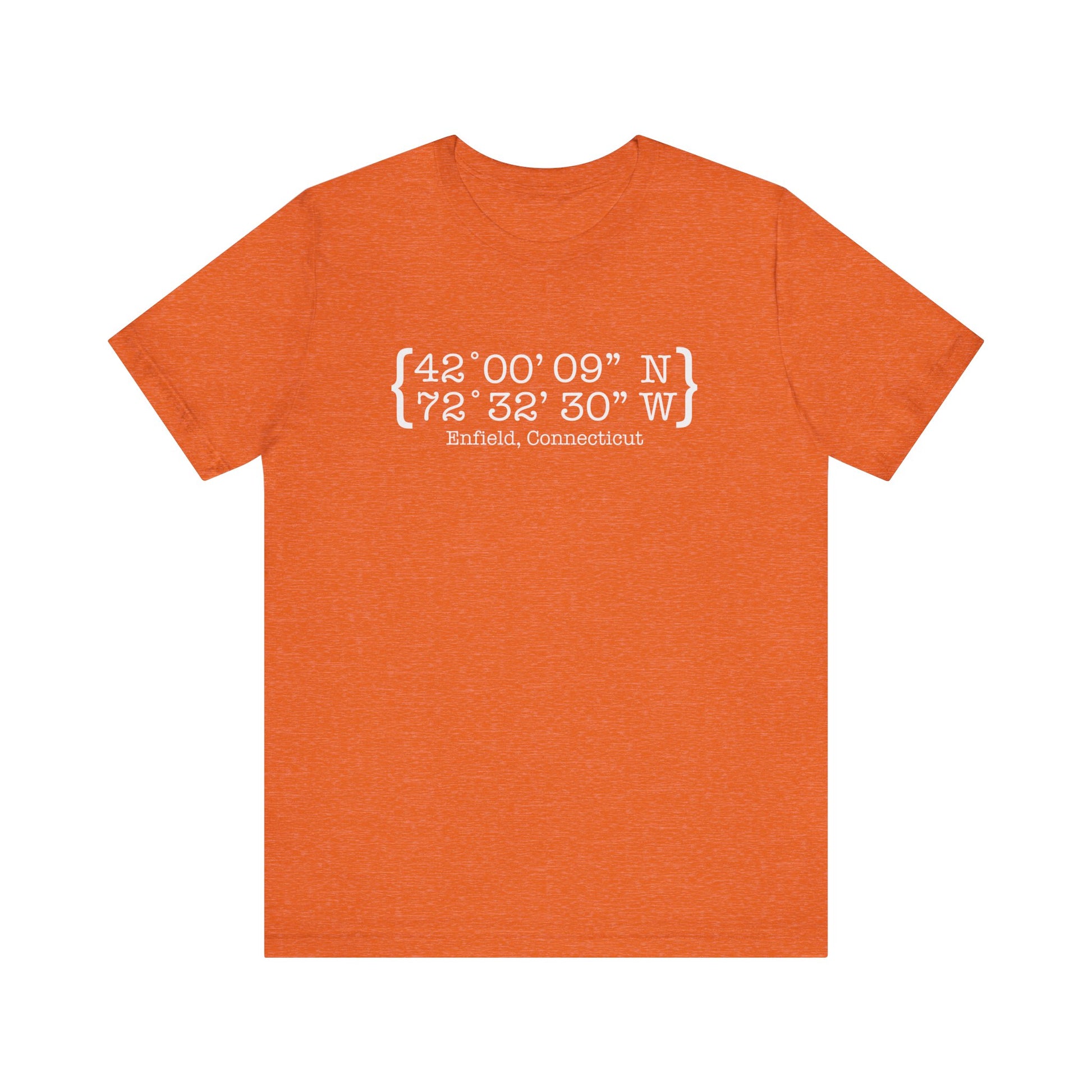 Enfield Coordinates // enfield ct unisex t shirt // finding connecticut 
