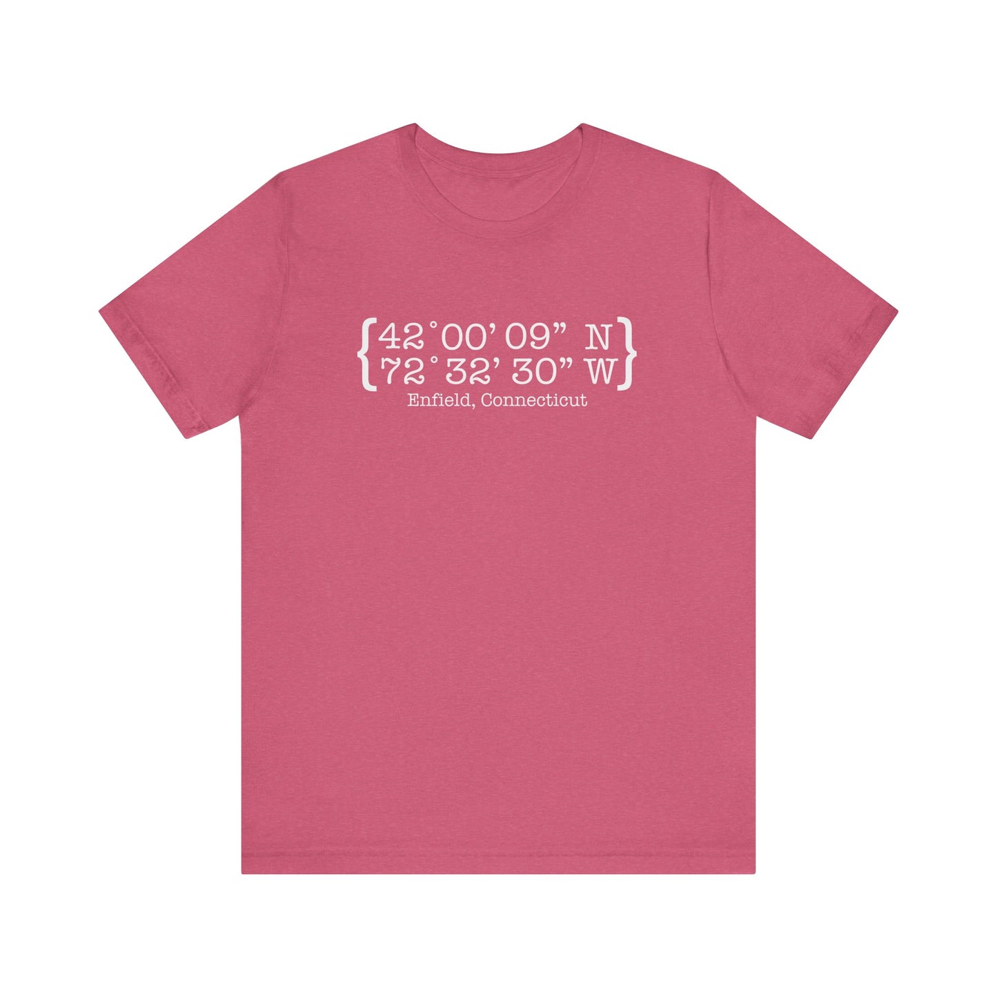  Enfield Coordinates // enfield ct unisex t shirt // finding connecticut 