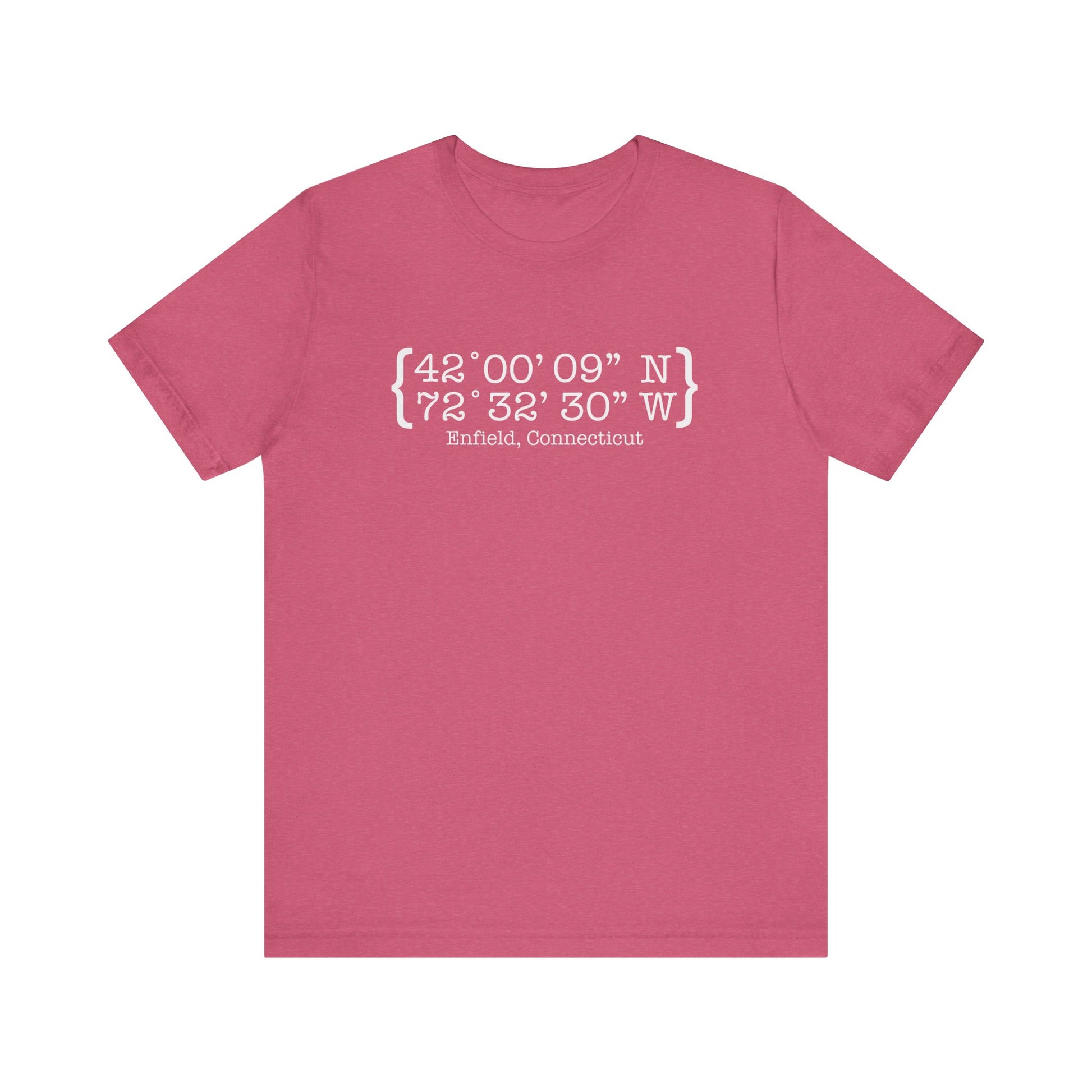  Enfield Coordinates // enfield ct unisex t shirt // finding connecticut 