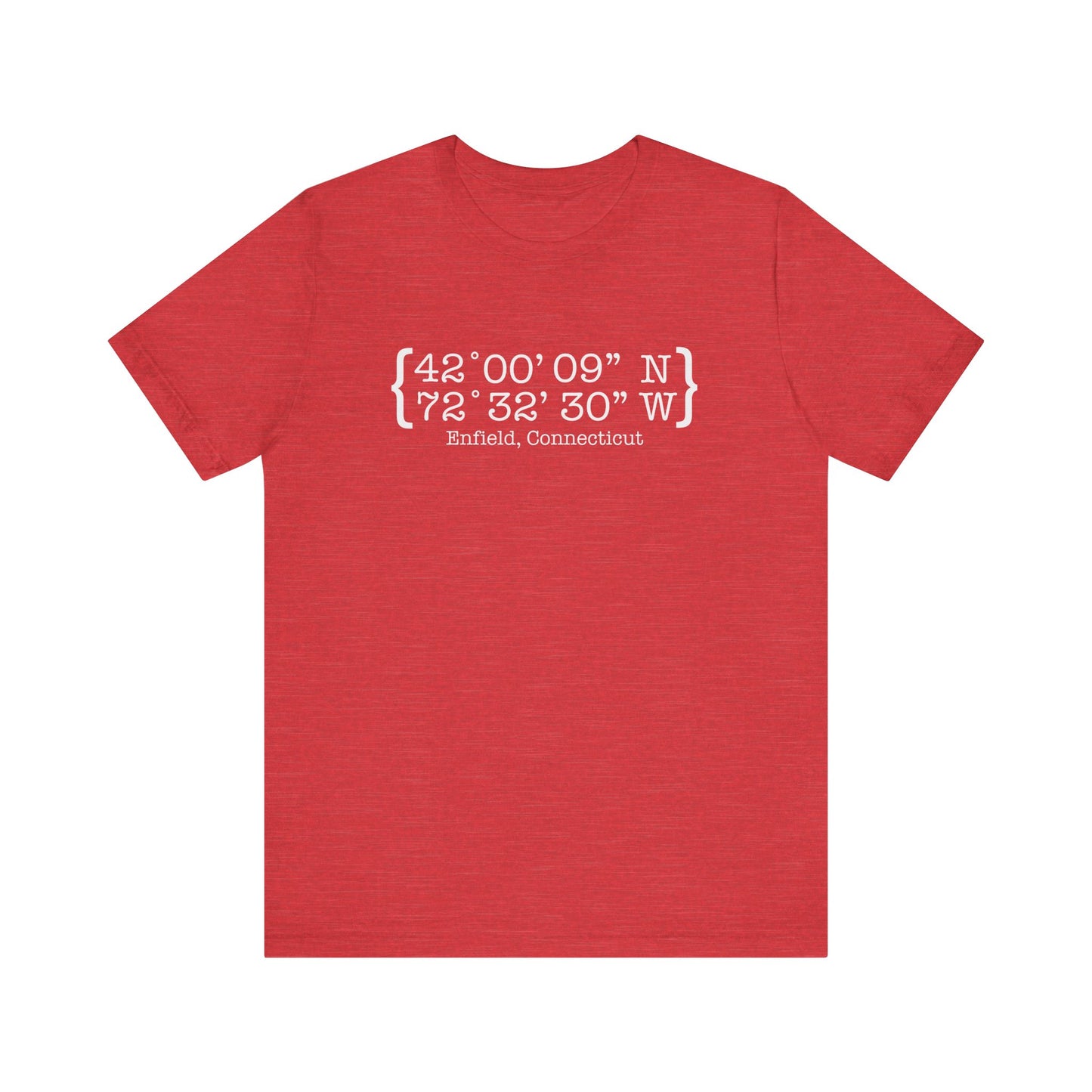Enfield Coordinates // enfield ct unisex t shirt // finding connecticut 