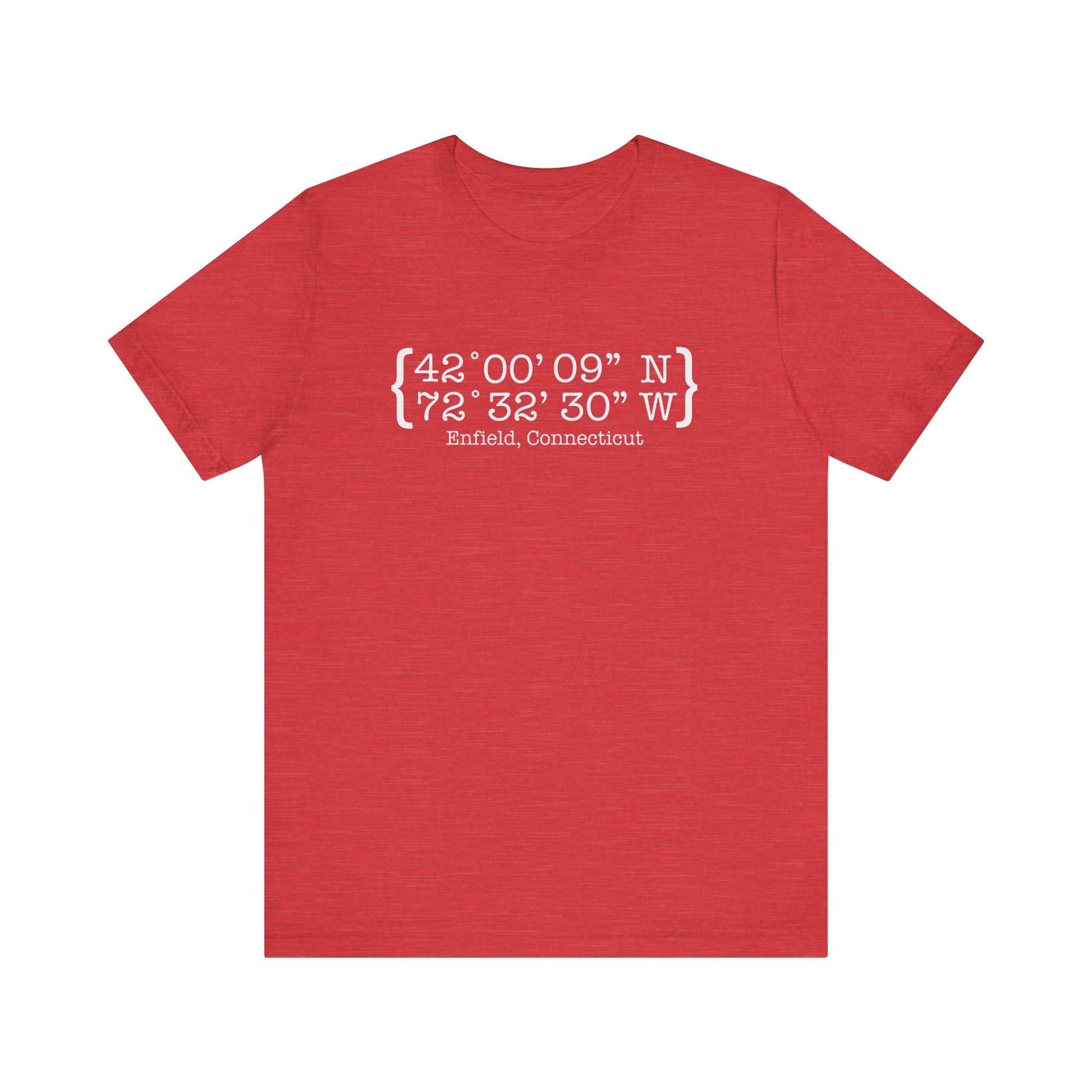 Enfield Coordinates // enfield ct unisex t shirt // finding connecticut 