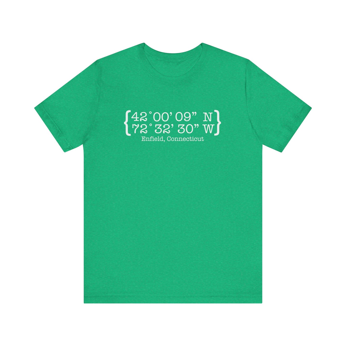 Enfield Coordinates // enfield ct unisex t shirt // finding connecticut 
