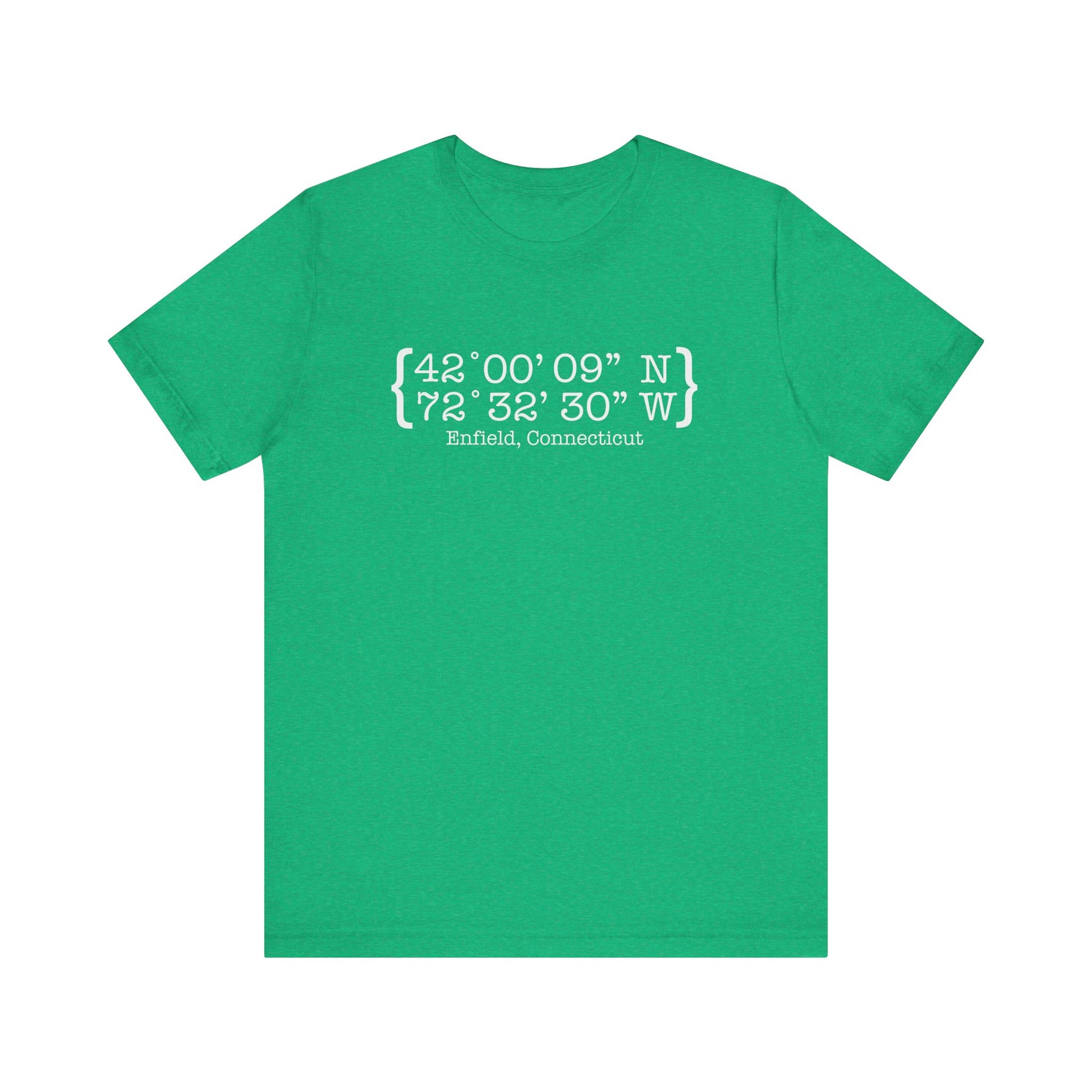 Enfield Coordinates // enfield ct unisex t shirt // finding connecticut 