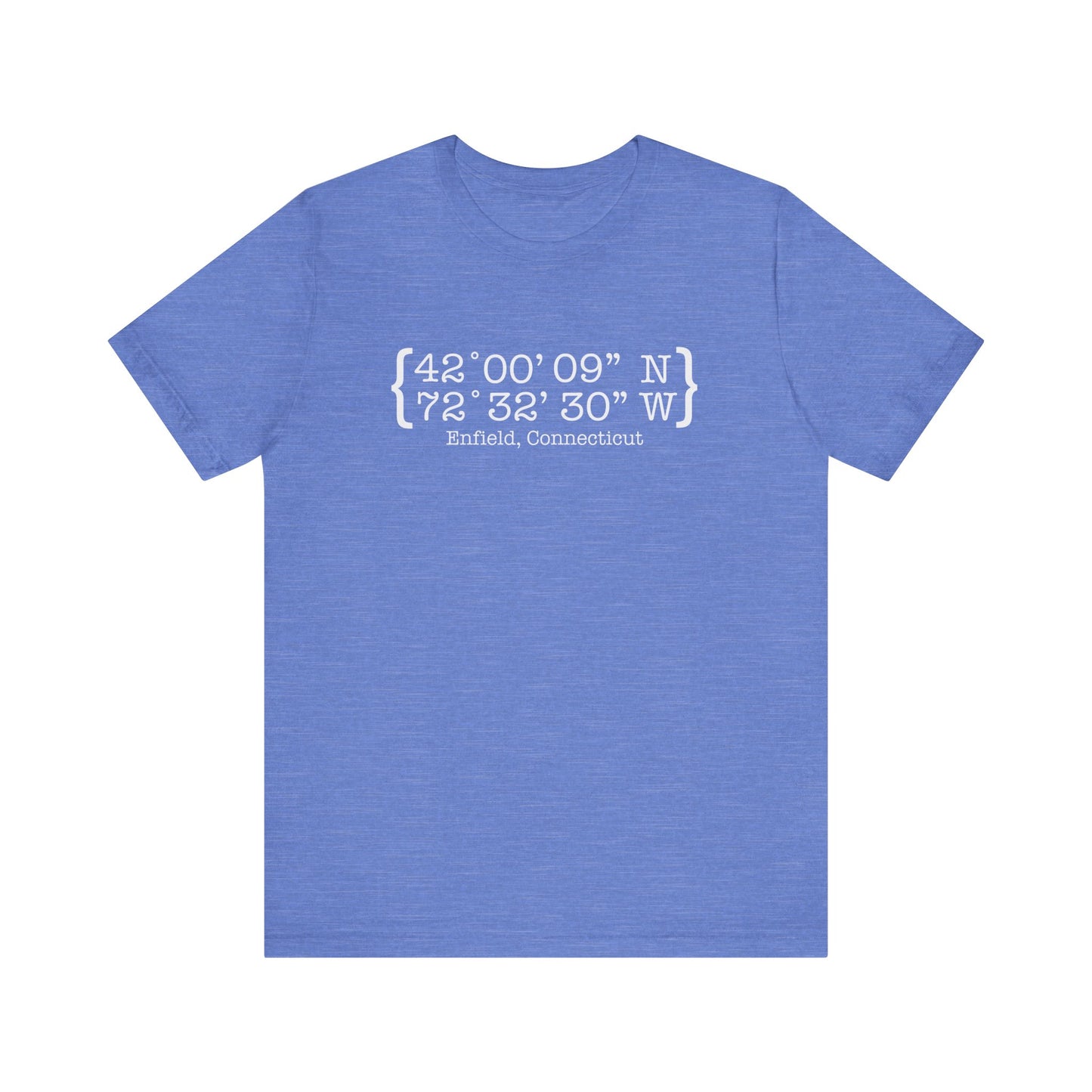 Enfield Coordinates // enfield ct unisex t shirt // finding connecticut 