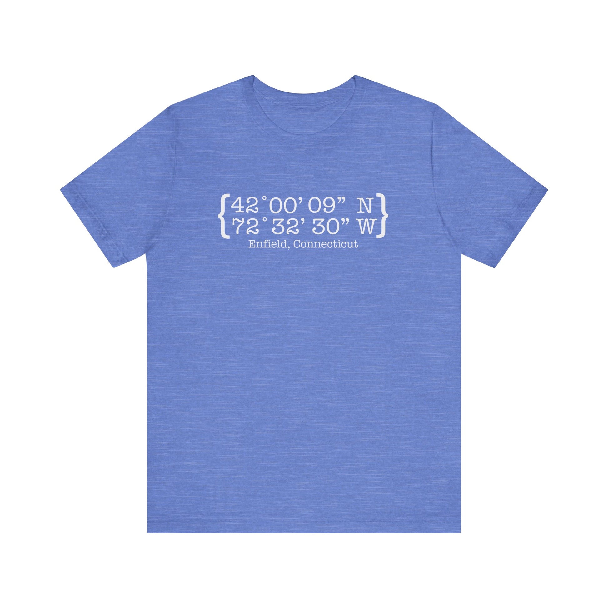 Enfield Coordinates // enfield ct unisex t shirt // finding connecticut 