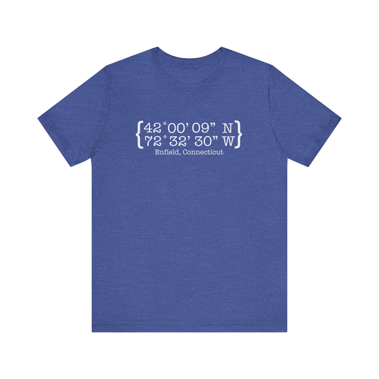 Enfield Coordinates // enfield ct unisex t shirt // finding connecticut 
