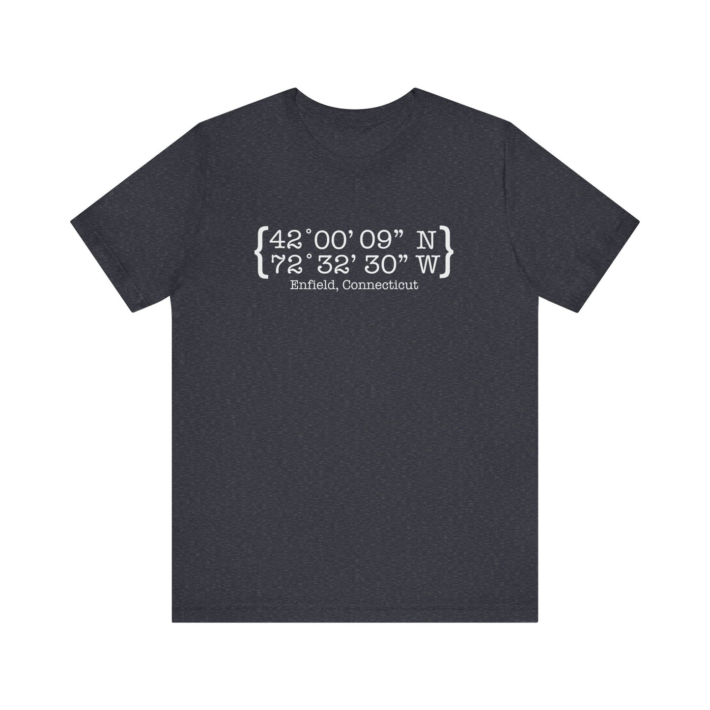 Enfield Coordinates // enfield ct unisex t shirt // finding connecticut 