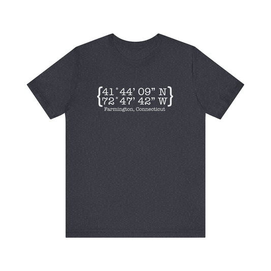 Farmington Coordinates // Farmington CT t shirts // finding connecticut