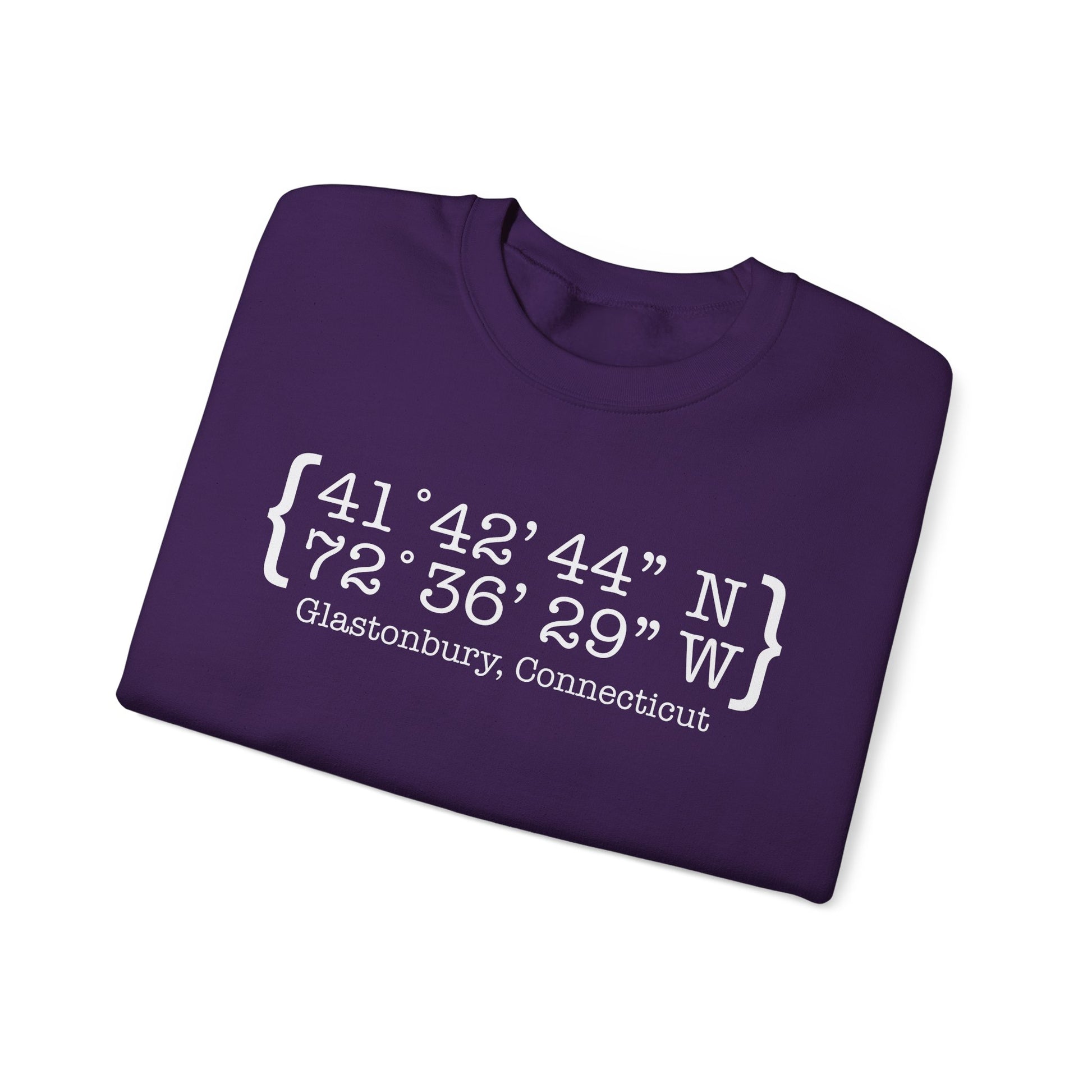 Glastonbury Coordinates // Glastonbury CT unisex sweatshirts   // finding connecticut 