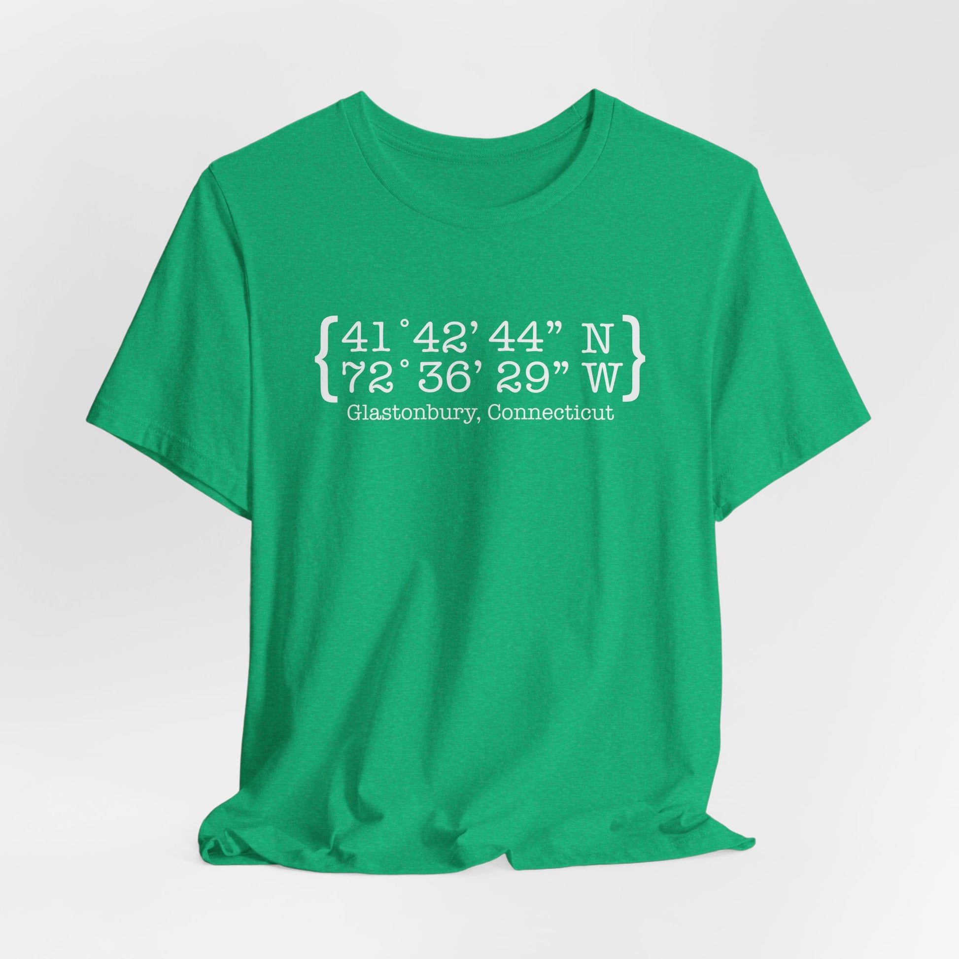 Glastonbury Coordinates // Glastonbury CT unisex t shirts  // finding connecticut 