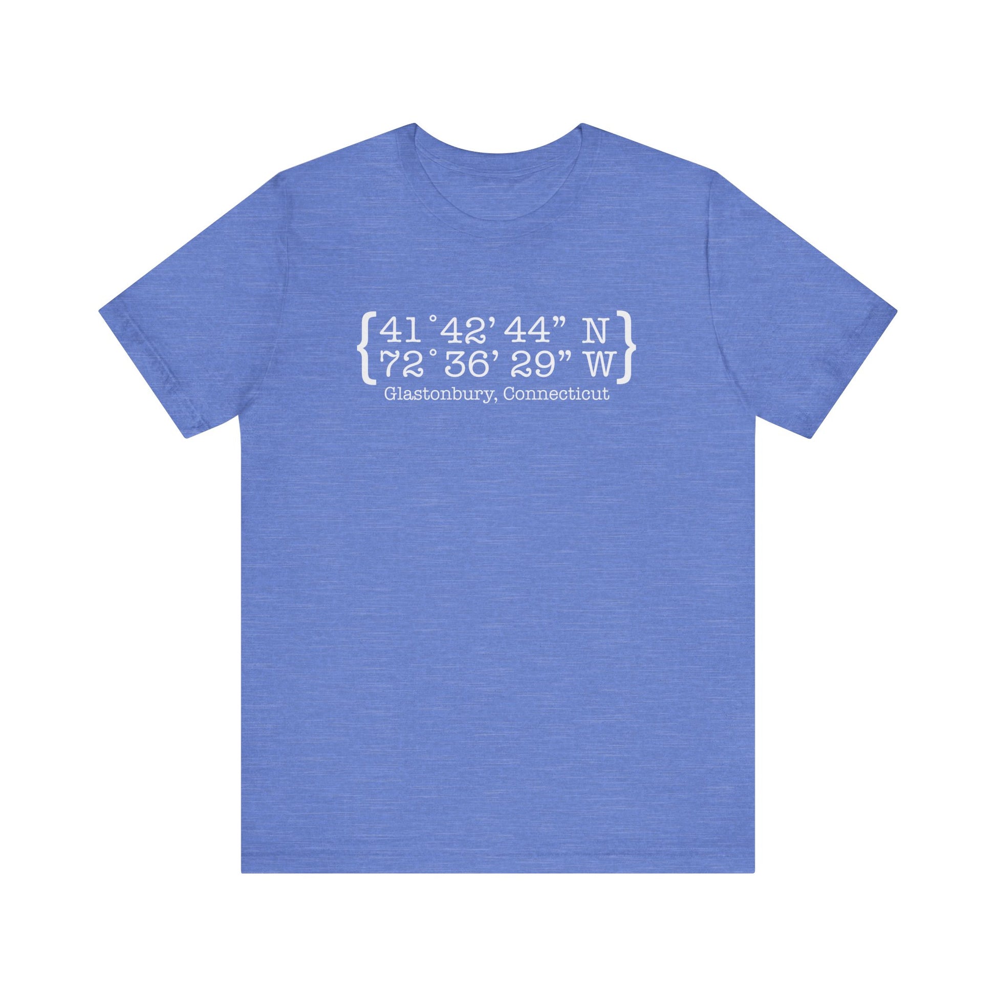 Glastonbury Coordinates // Glastonbury CT unisex t shirts  // finding connecticut 