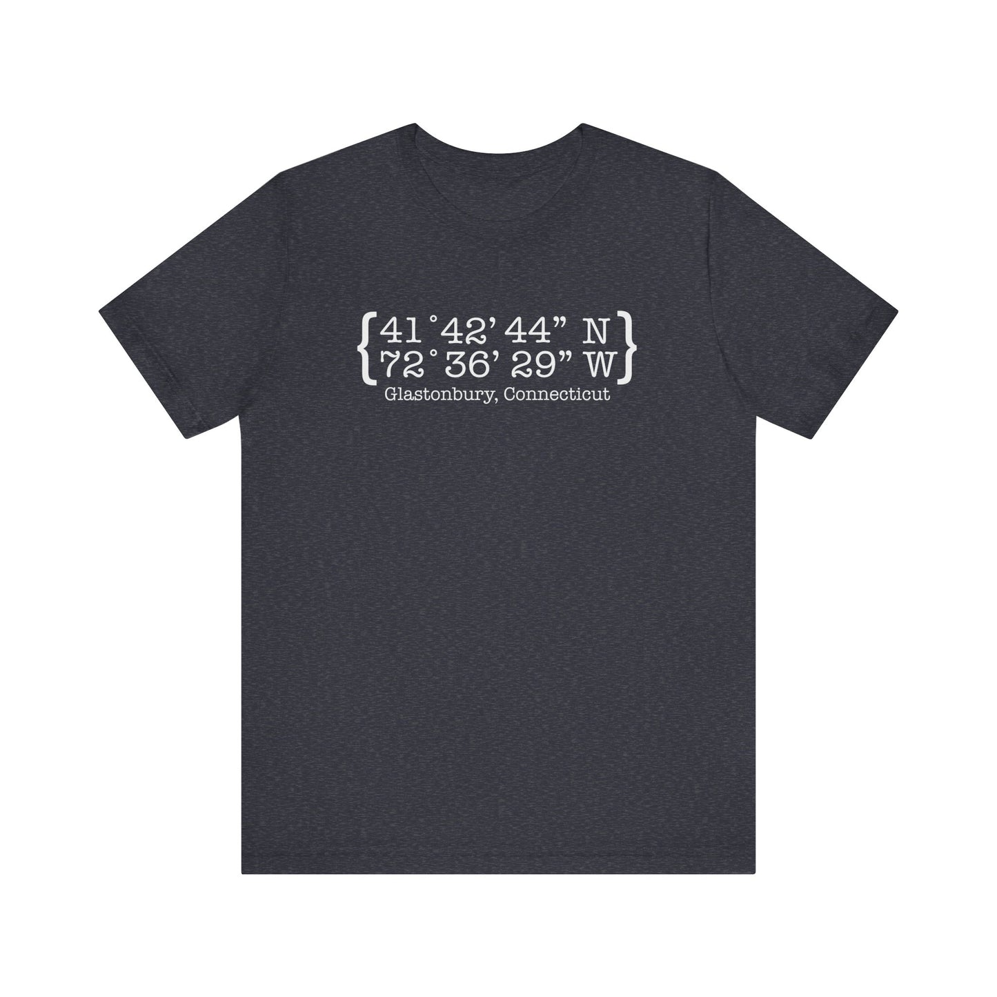 Glastonbury Coordinates // Glastonbury CT unisex t shirts  // finding connecticut 