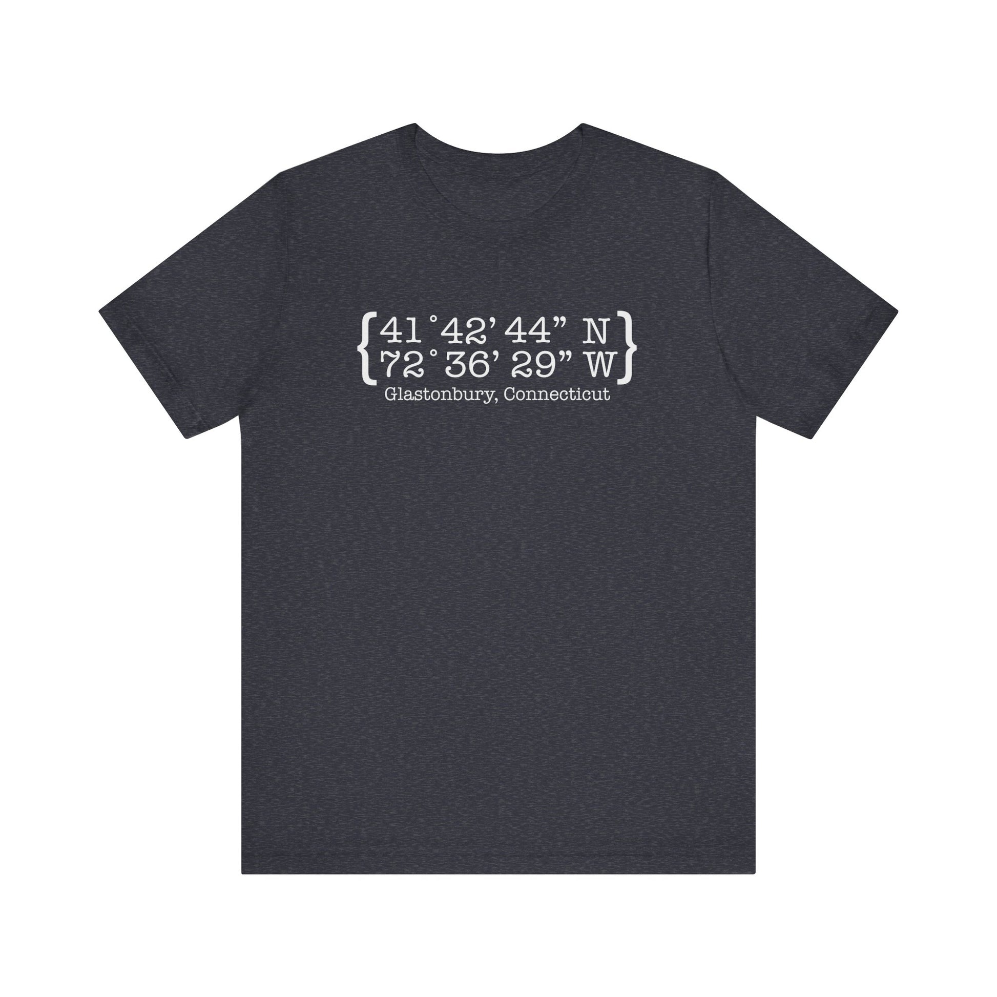 Glastonbury Coordinates // Glastonbury CT unisex t shirts  // finding connecticut 