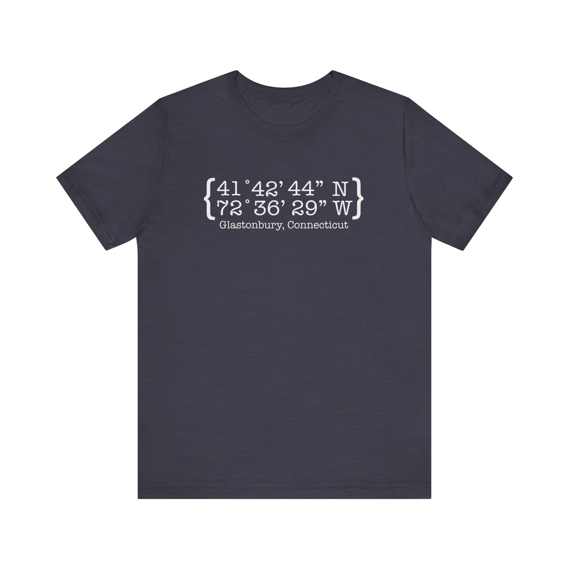 Glastonbury Coordinates // Glastonbury CT unisex t shirts  // finding connecticut 